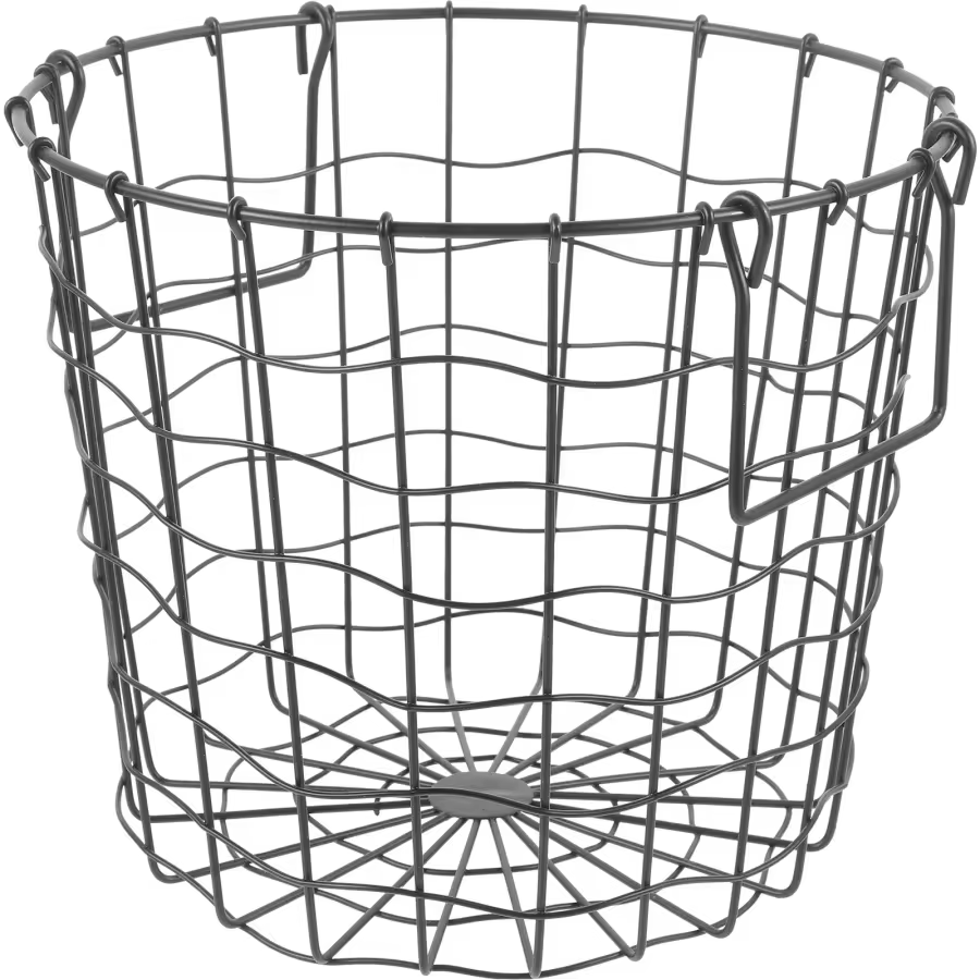 Toy Bin Country Round Iron Firewood Storage Basket Outdoor (Black) Versatile