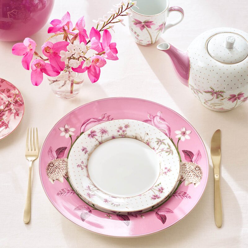 Jolie Dots tallerken 21 cm gull/rosa