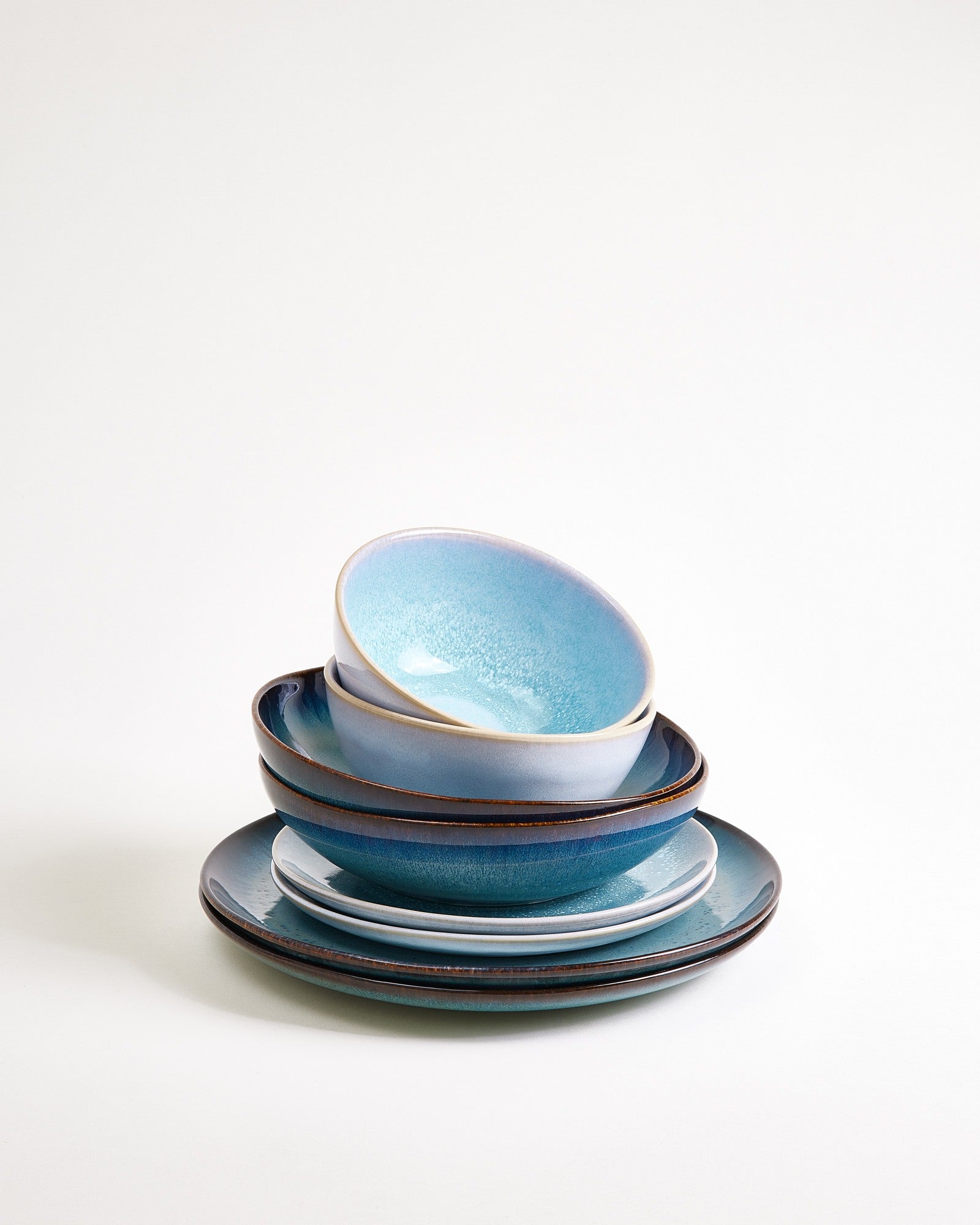 TABLEWARE SET CLASSIC SOFT TIDE AQUA GREEN-BLUE 8 PIECES