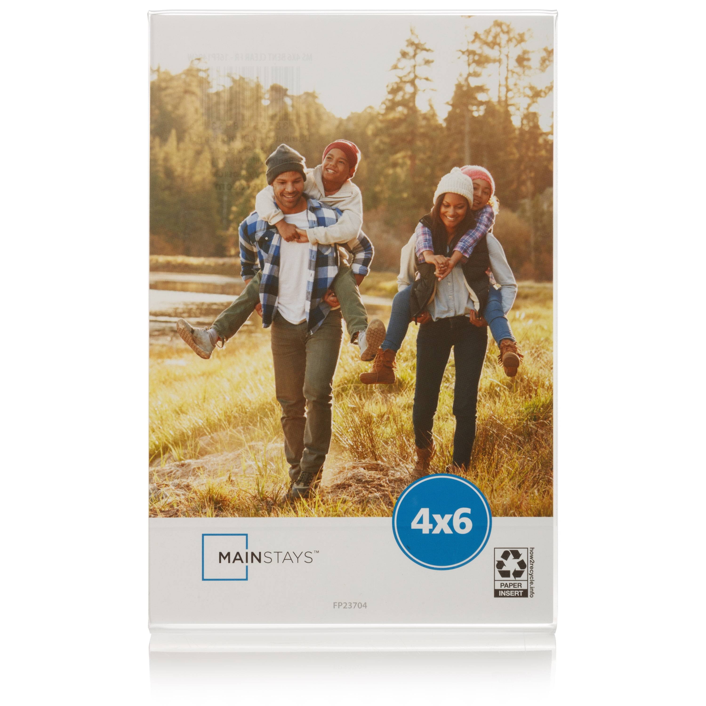 Mainstays 4x6 Vertical Bent Acrylic Tabletop Picture Frame, Size: 4 x 6