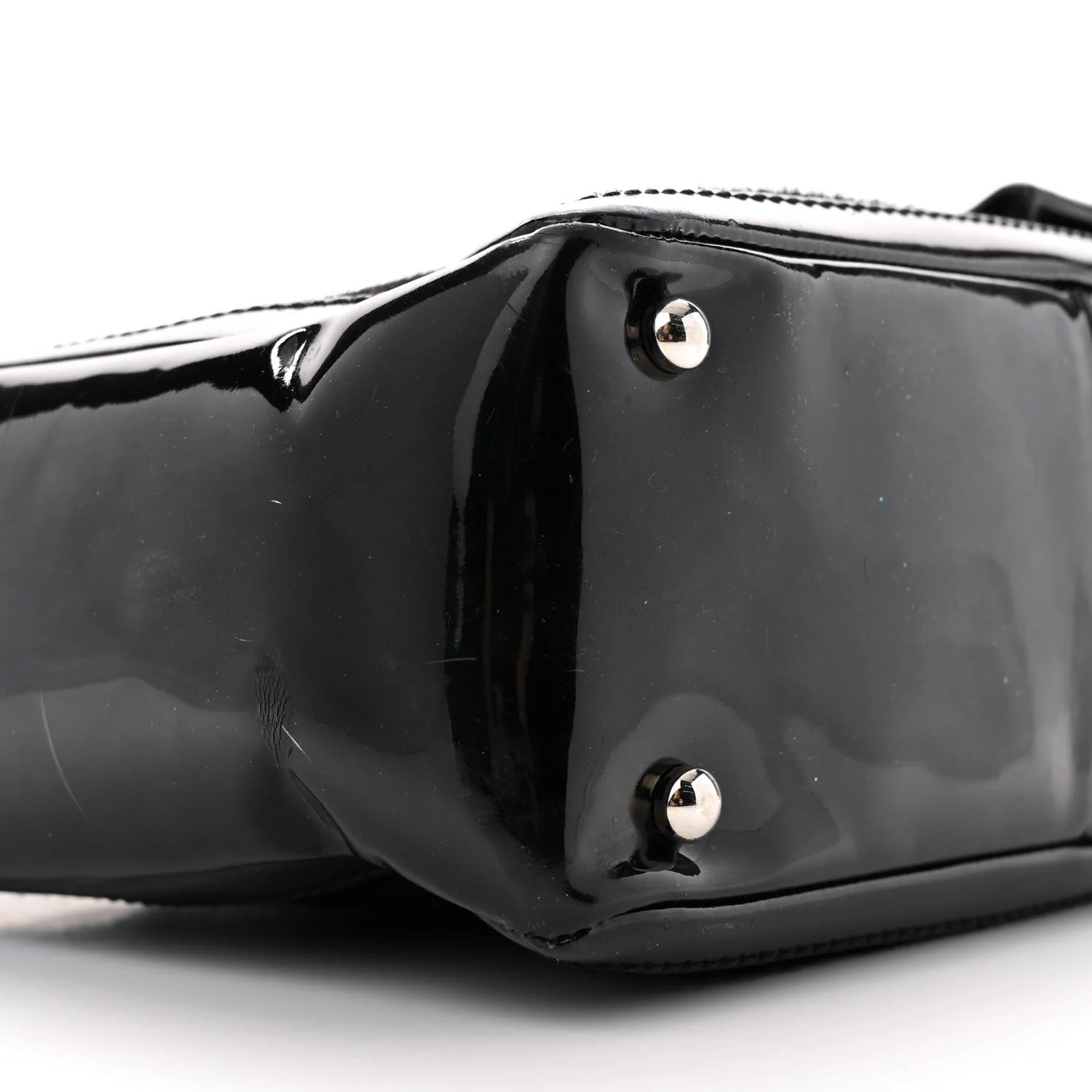 Patent Pony Hair Small Pocket Tote Black