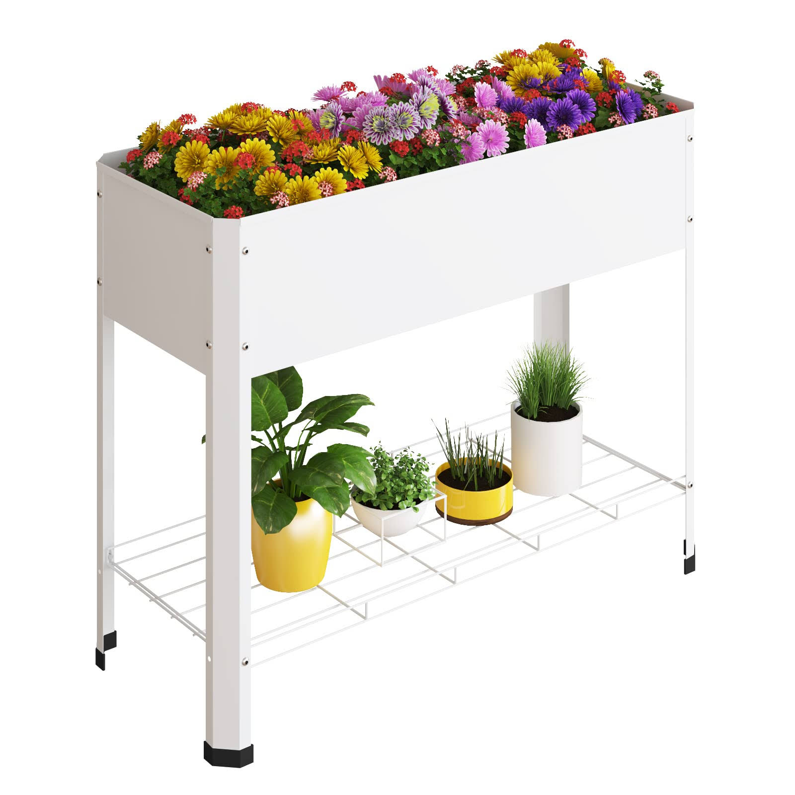 PROXRACER Raised Garden Bed with Detachable Legs Elevated Metal Planter Box for Growing Fresh Herbs Vegetables Flowers Succulents&Other Plants for