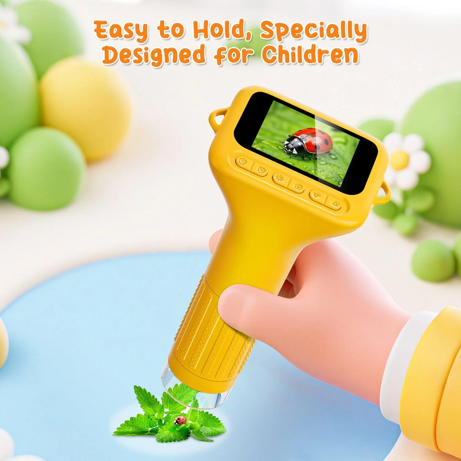 Digital Microscope for Kids with 2 Screen, 1000X Magnification & HD Camera, Portable Science Toy for Ages 4-12