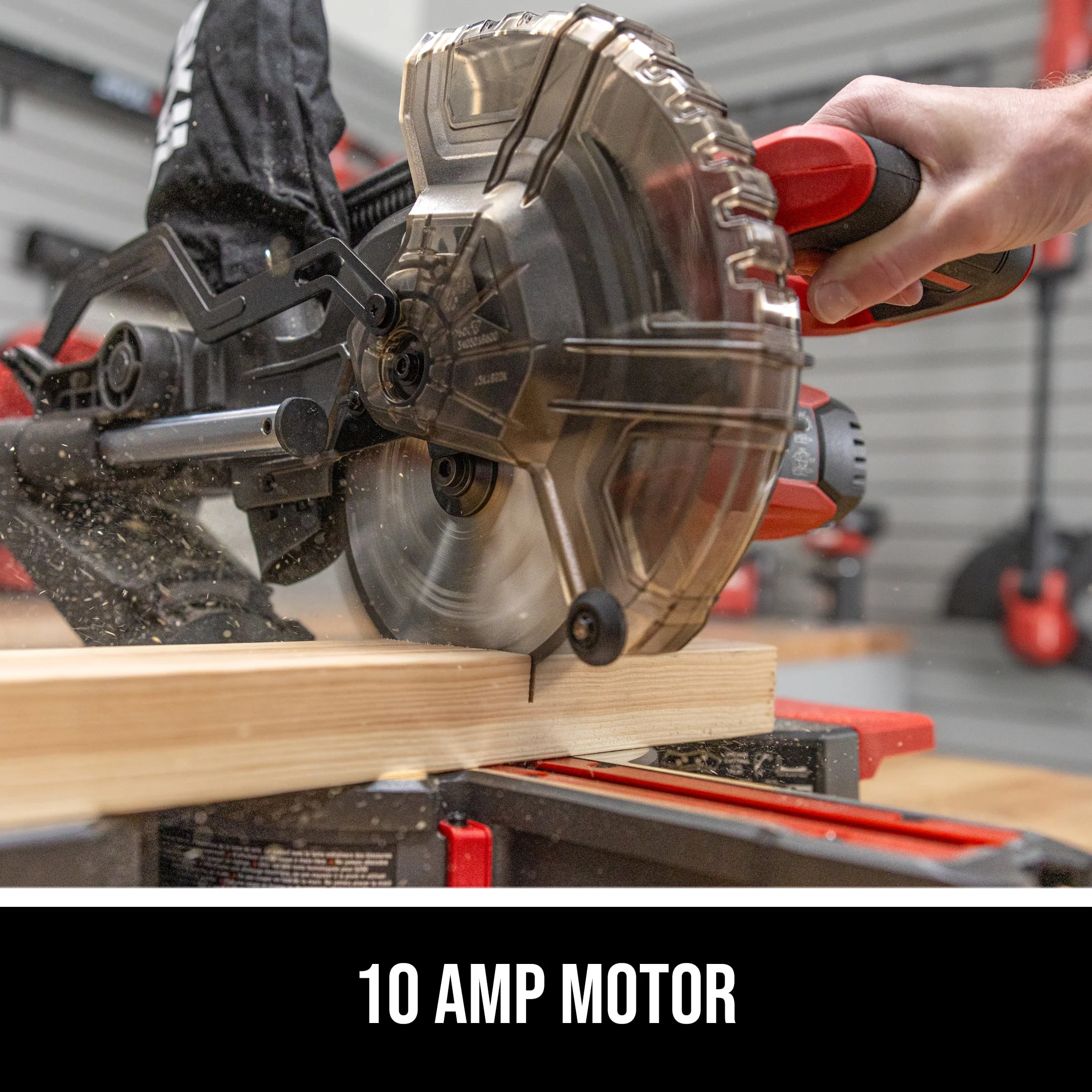 SKIL MS6316-00 10 Amp 7-1/4 Single Bevel Miter Saw with Compact Rail System & LED Shadow Line