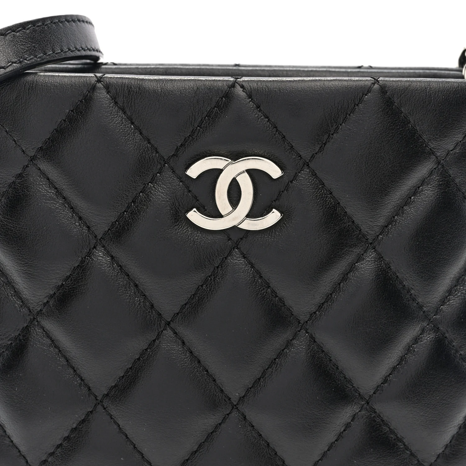 Calfskin Quilted Crossbody Bag Black