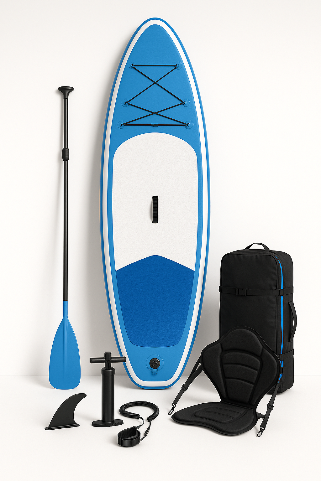 Oppusteligt paddleboard Hvid Bl PVC Velegnet til hav og s 3058015 cm MHpJNbR558Pr