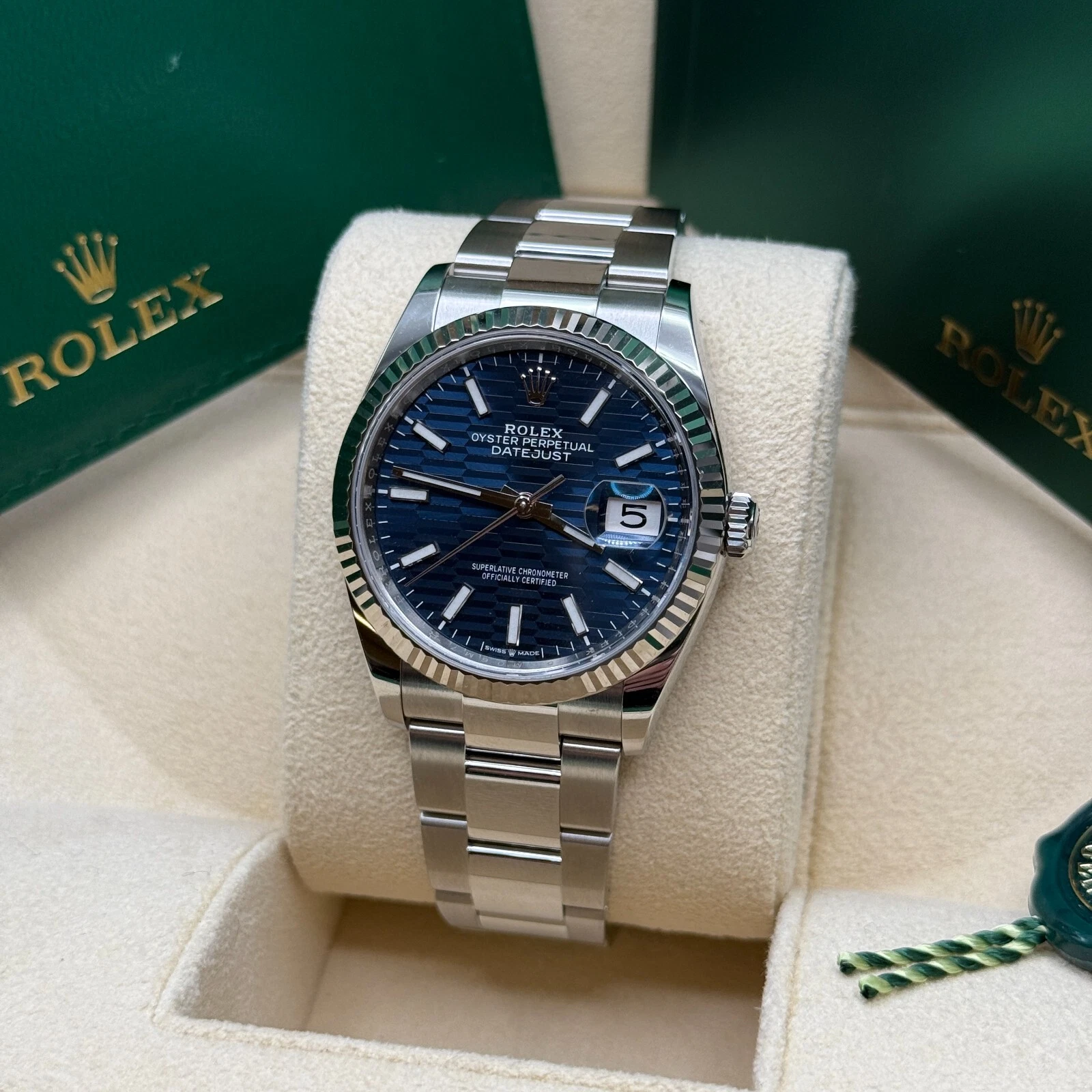 [Super Clone]RLX  Datejust 36mm 126234-0050 Blue Motif Dial 126234 Oyster Bracelet Fluted Bezel