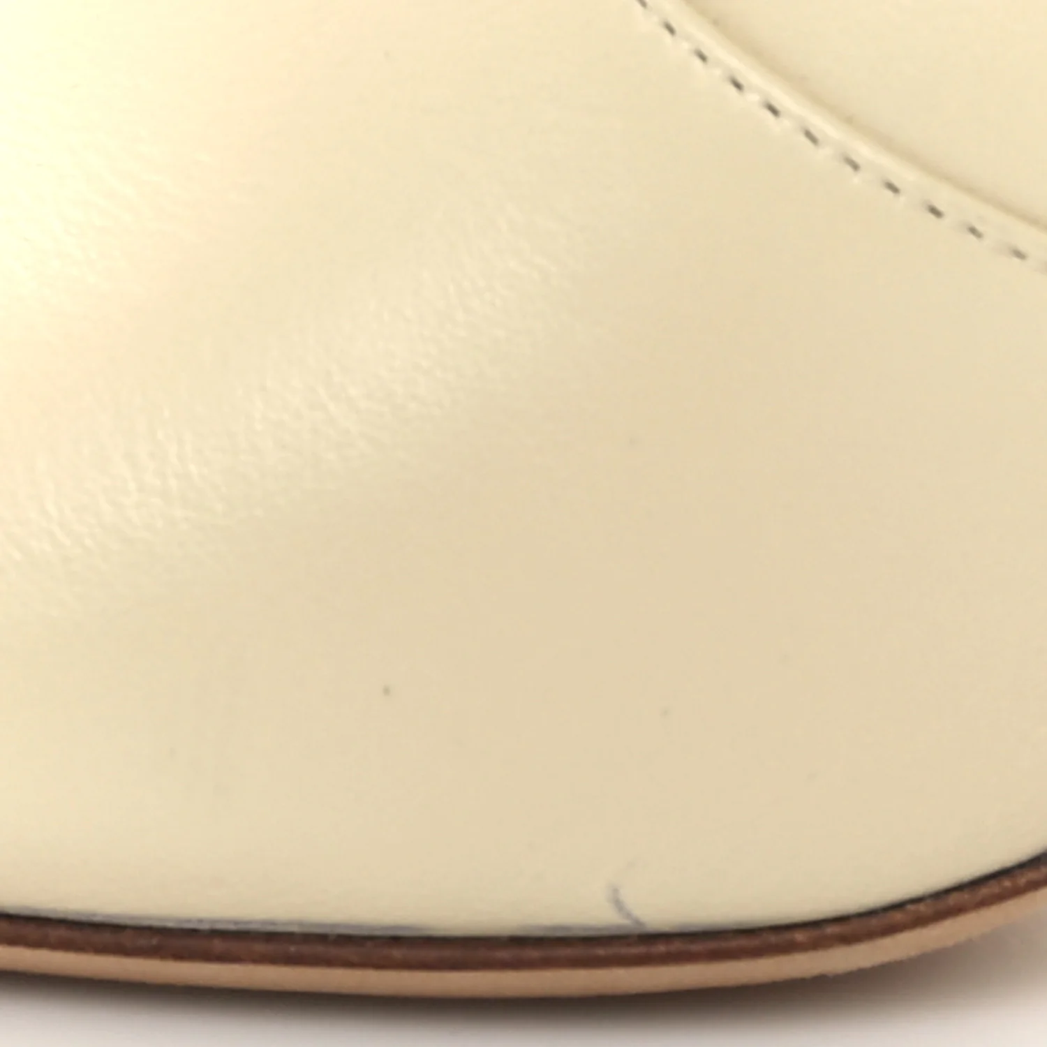 Calfskin Knee High Skinny Boots 36 Eggshell