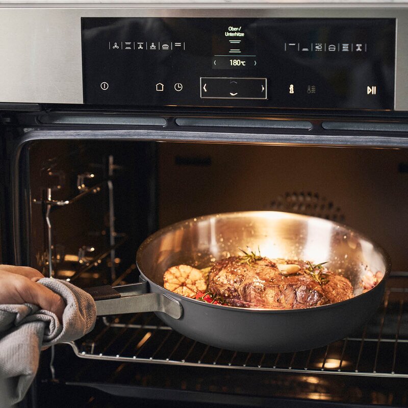Pure stekepanne 28 cm rustfritt stål/keramisk non-stick grå