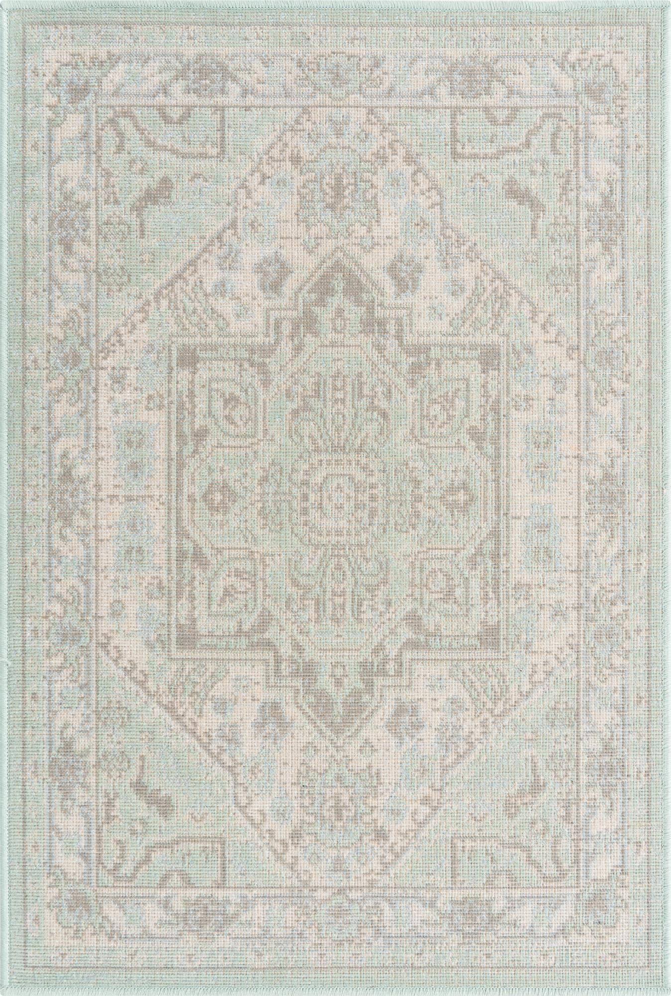 Unique Loom Whitney 8 ft Square Mint Green Area Rug