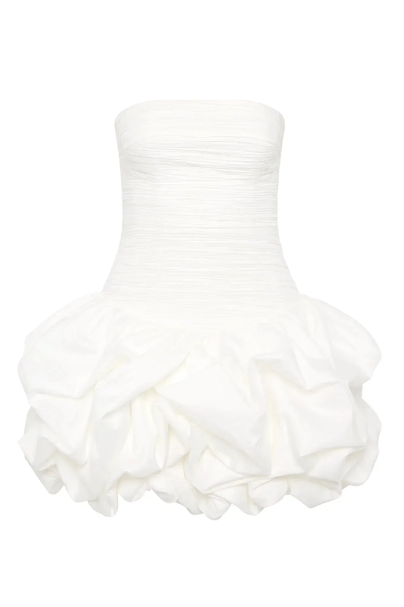 Robe de soirée courte blanche pour femme avec ourlet bouffant