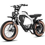Luckeep M5 Electric Bike for Adults/Teen, 1500W Peak Motor, Max 32MPH, 48V 15AH Battery, Max 60 Miles Electric, White / M5 Max- 2000W-40AH