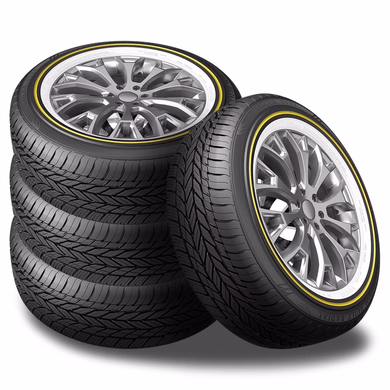 4 Custom Built Radial 225/60R16 102H White/Gold Sidewall Tires 460AA 0.3145.171 / 225/60/16 / 2256016