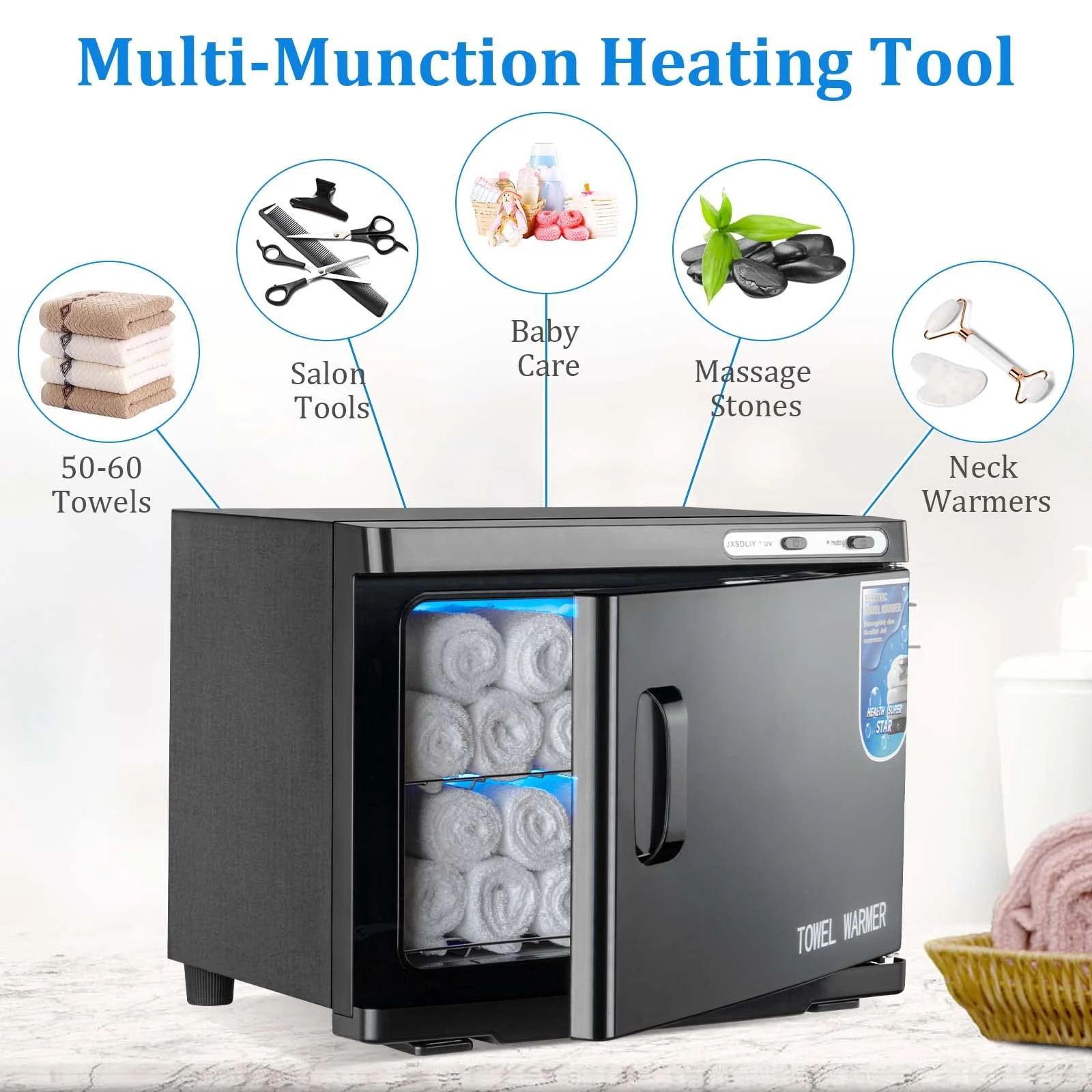 JXSDLIY 23L Large Capacity Towel Cabinet with LED Light