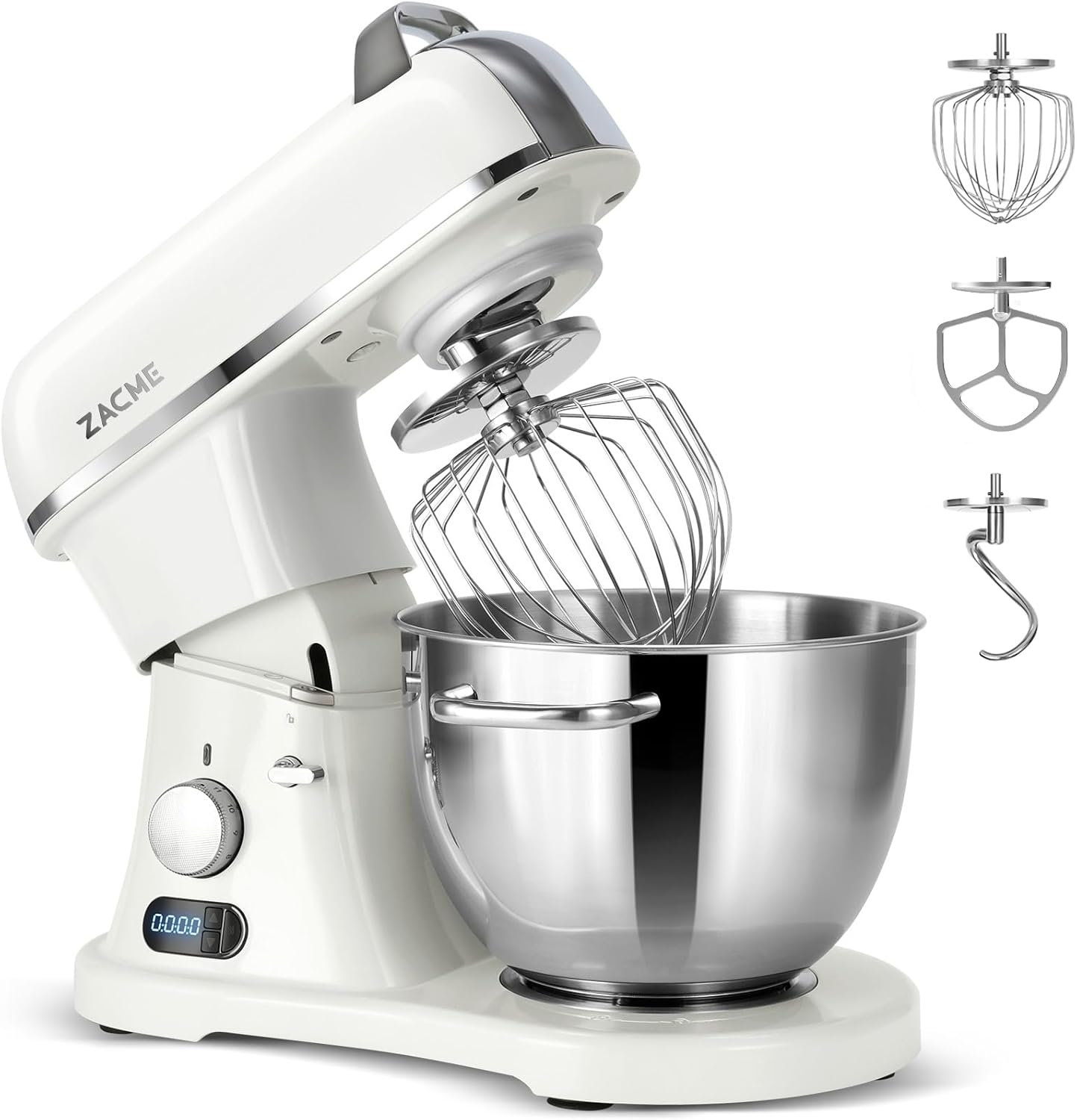 8.4QT Commercial Stand Mixer 800W with Aluminum Die Casting Meets the Standard of NSF/ANSI 8-2023, Electric Kitchen Stand Mixer with Stainless Steel 8L Bowl, Dough Hook, Whisk and Beater