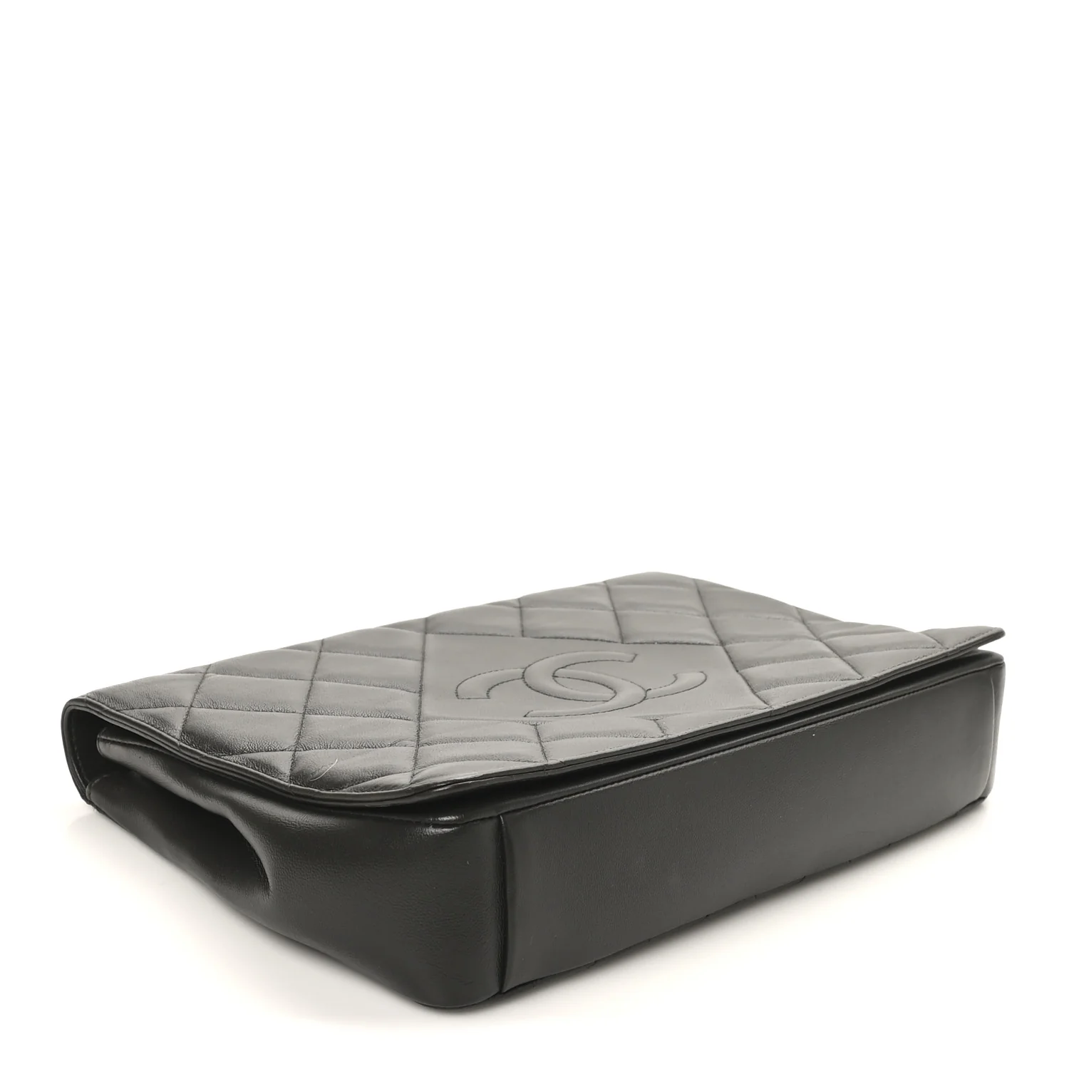 Lambskin Quilted Large Diamond CC Flap Black