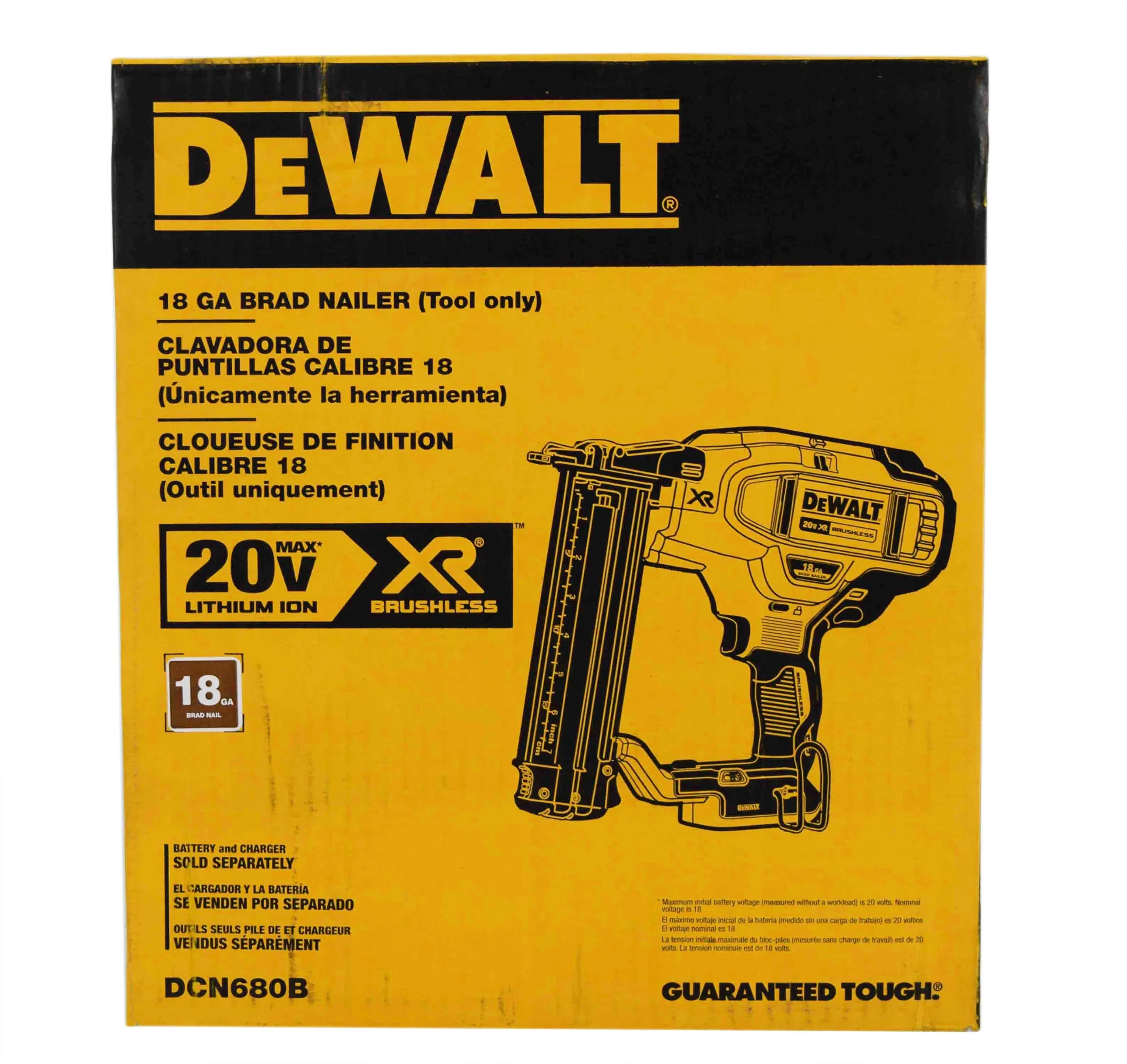 DEWALT DCN680B 20V MAX 18-Gauge Cordless Brad Nailer �C Brushless Motor, Tool-Free Adjustments (Bare Tool)