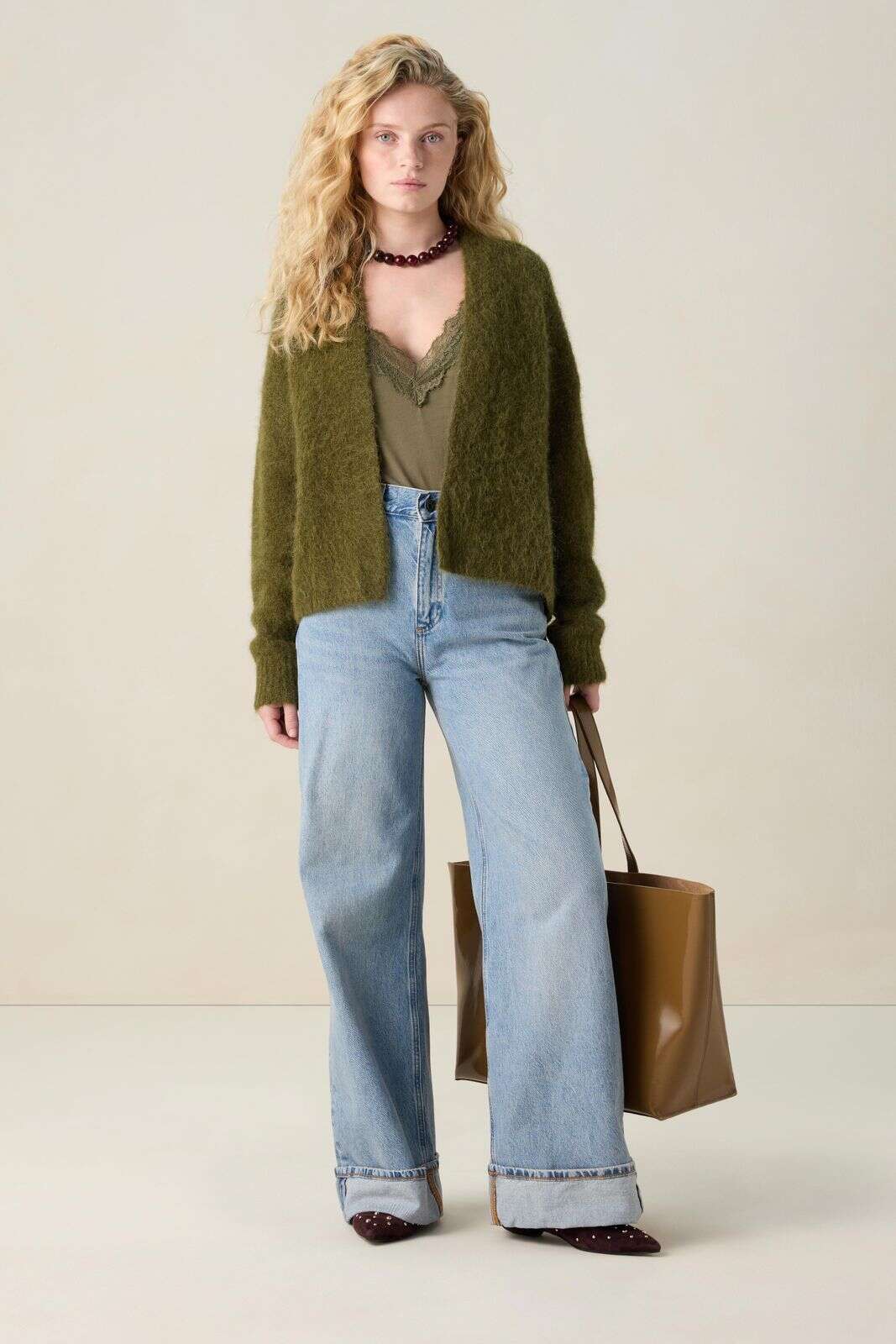 Groen singlet met kant