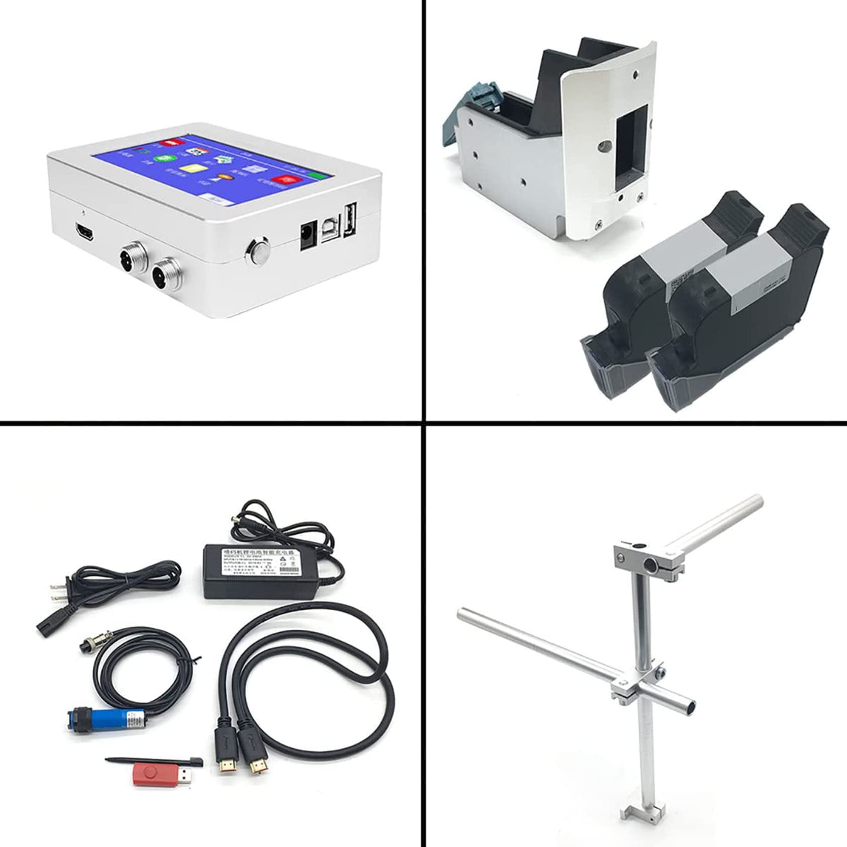 12.7/25.4mm Automatic Coding Machine Expiry Date Printer Online Inkjet Printer Thermal Inkjet Printer, for Production Date/Logo/Picture/QR-Code/Barcode/Batch Number,25.4MM