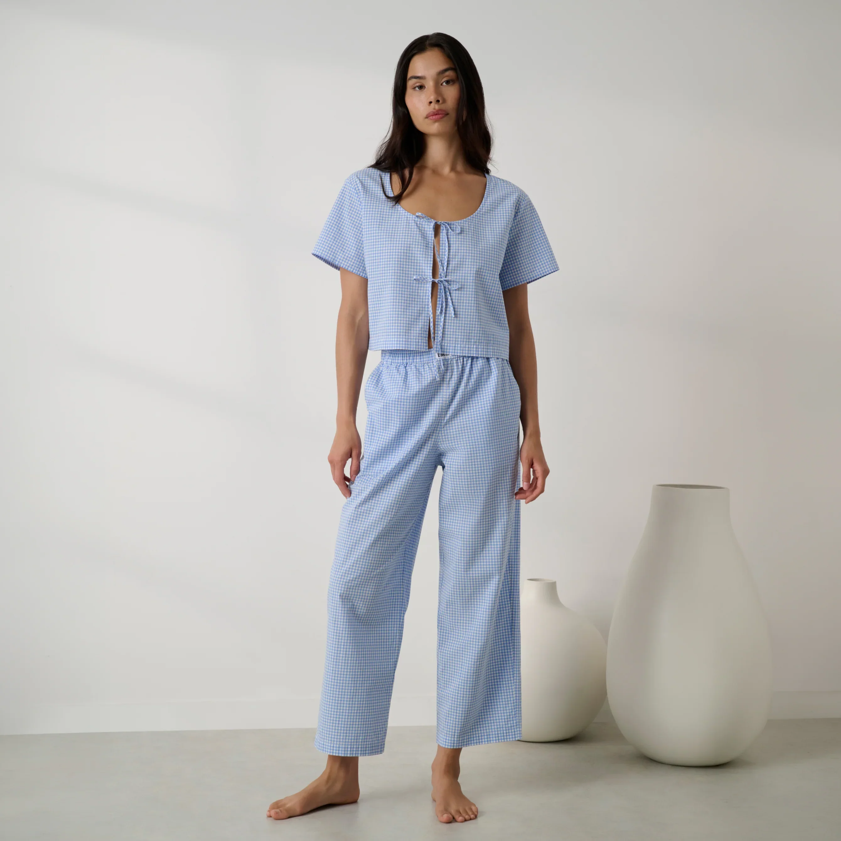 Airy Cotton Tie Front Top