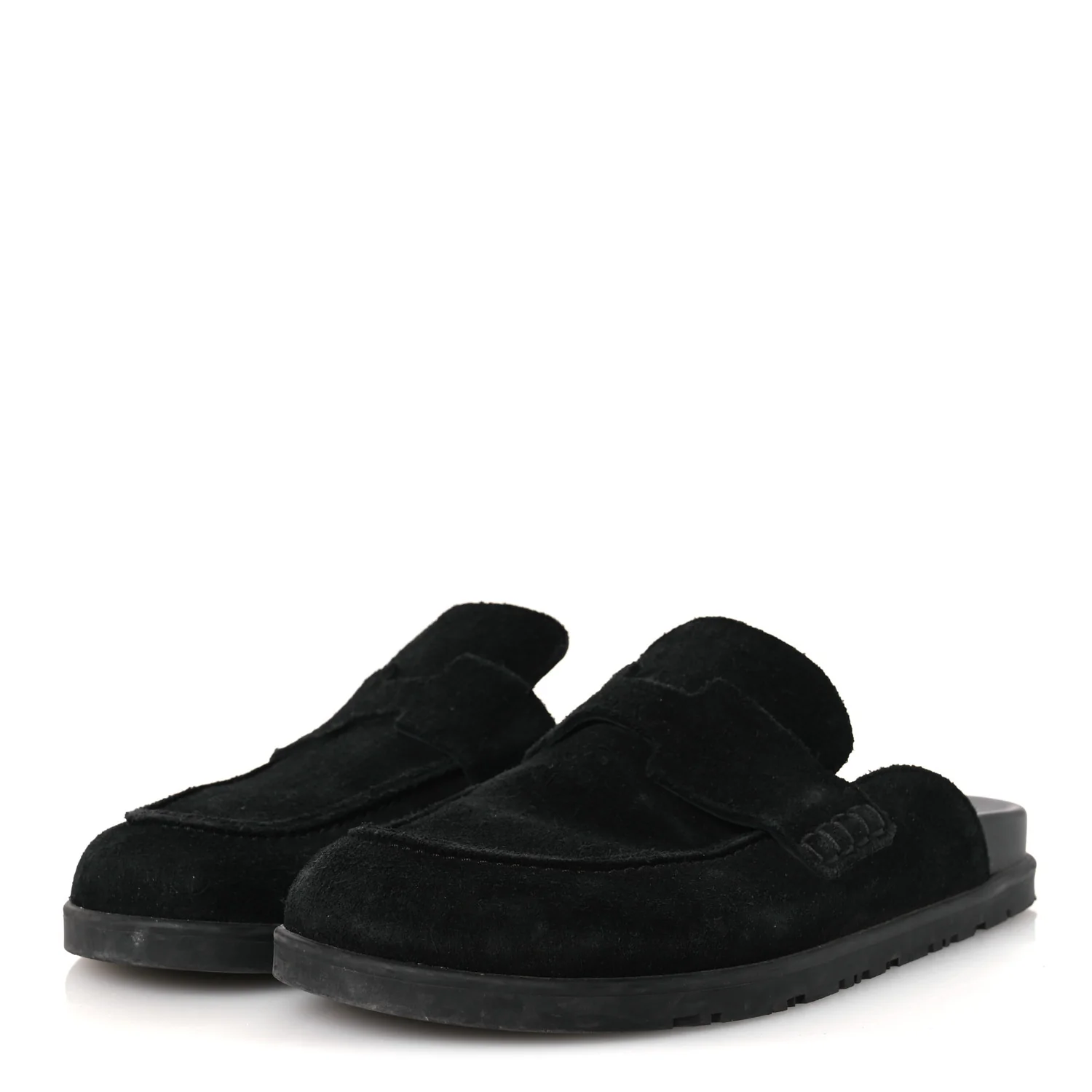 Suede Calfskin Go Mules 37 Black
