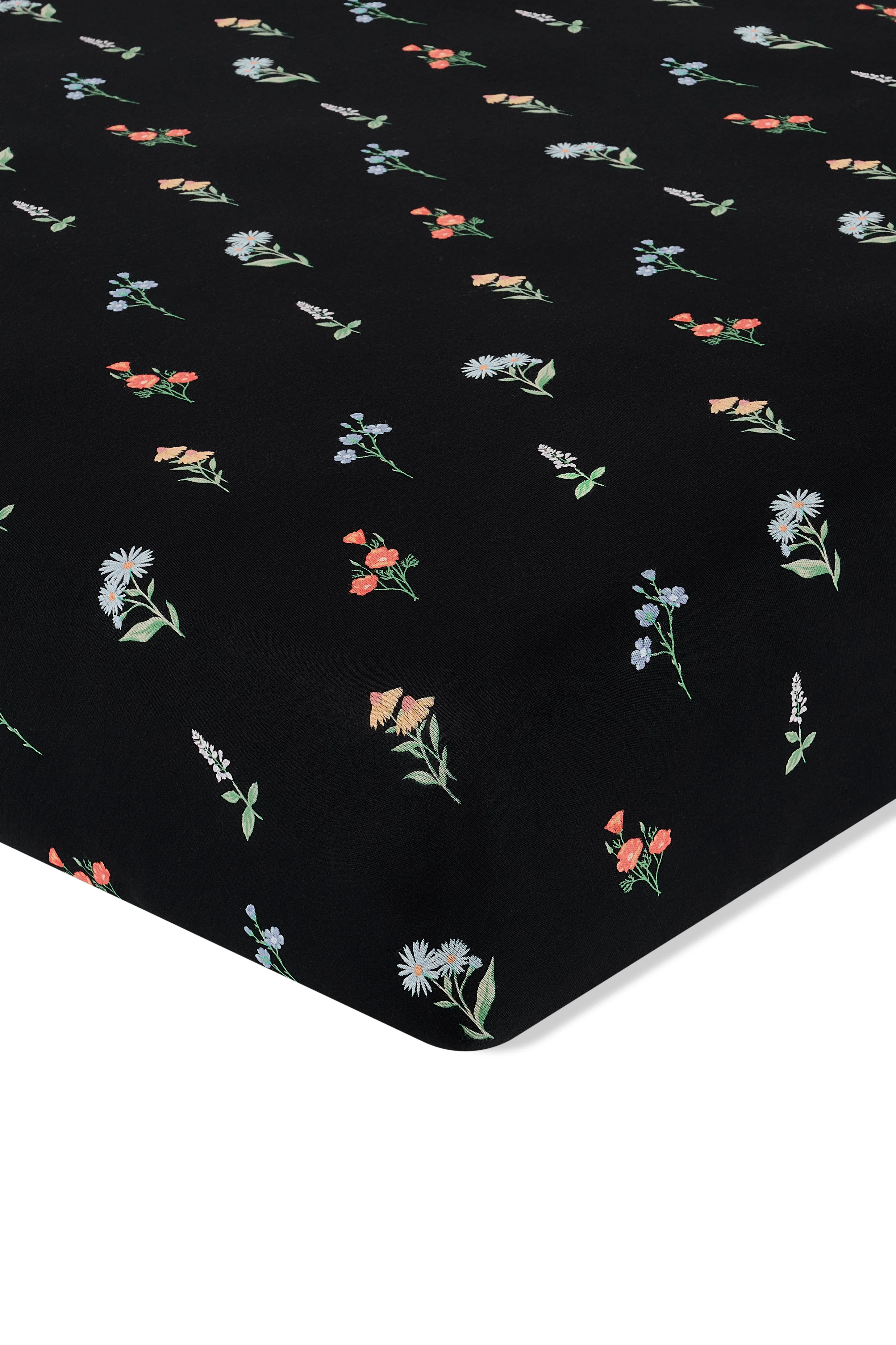 Crib Sheet in Midnight Wildflower