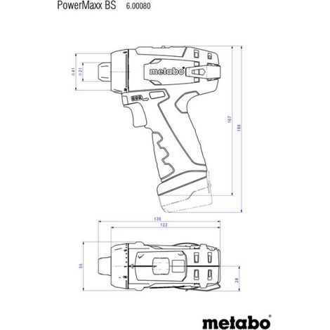 Metabo – Perceuse-visseuse sans fil 12V avec 2 batteries 2.0Ah – Moteur Brushless – Couple max 34Nm – Pour perçage acier 10mm et bois tendre 18mm — vue 4