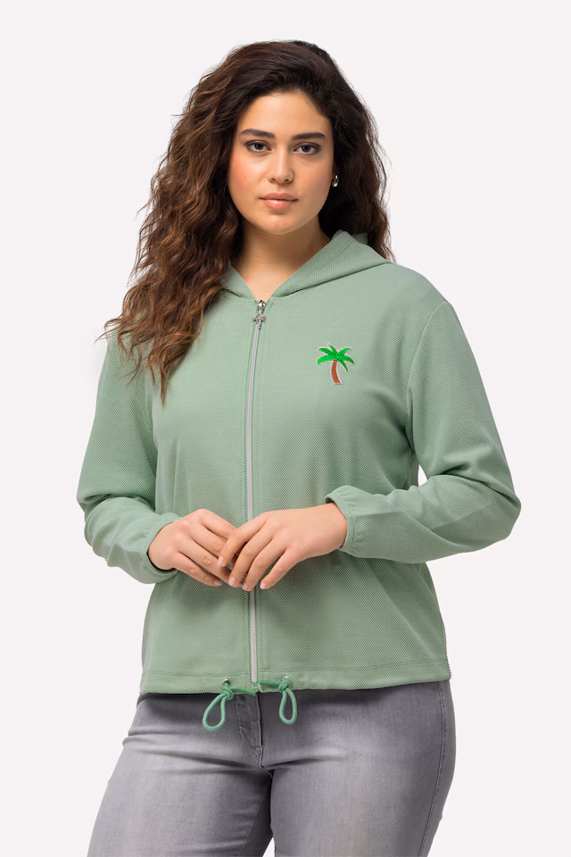 Drawstring Hem Zip-Up Hoodie