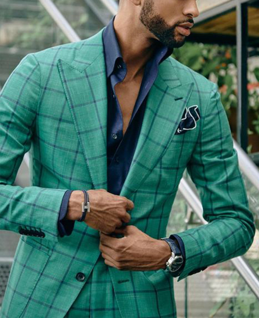 Ensemble 2 pièces : blazer à carreaux décontracté à col revers et pantalon crayon