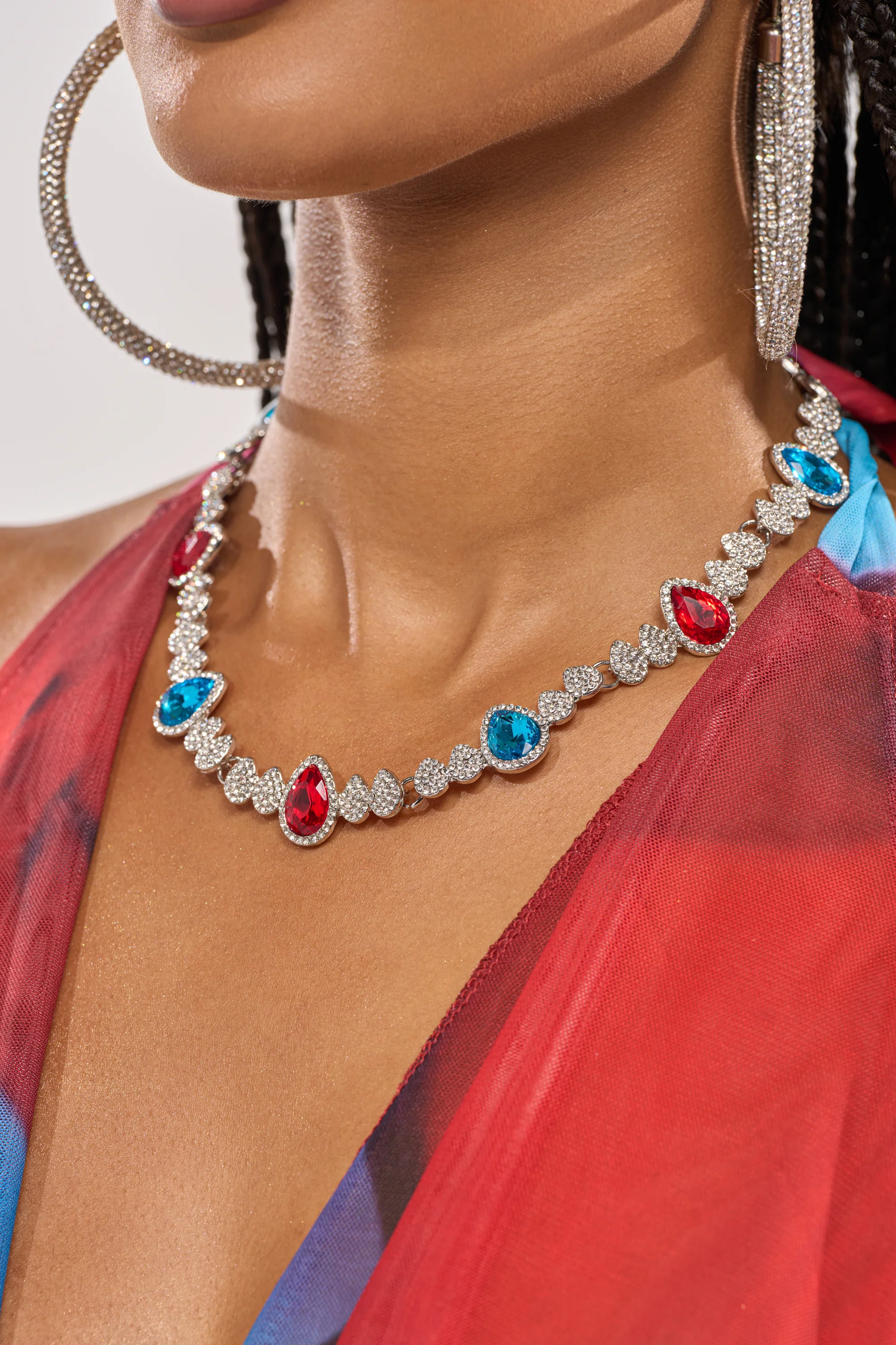 TOO TURNT RED AND BLUE NECKLACE - Akira Store