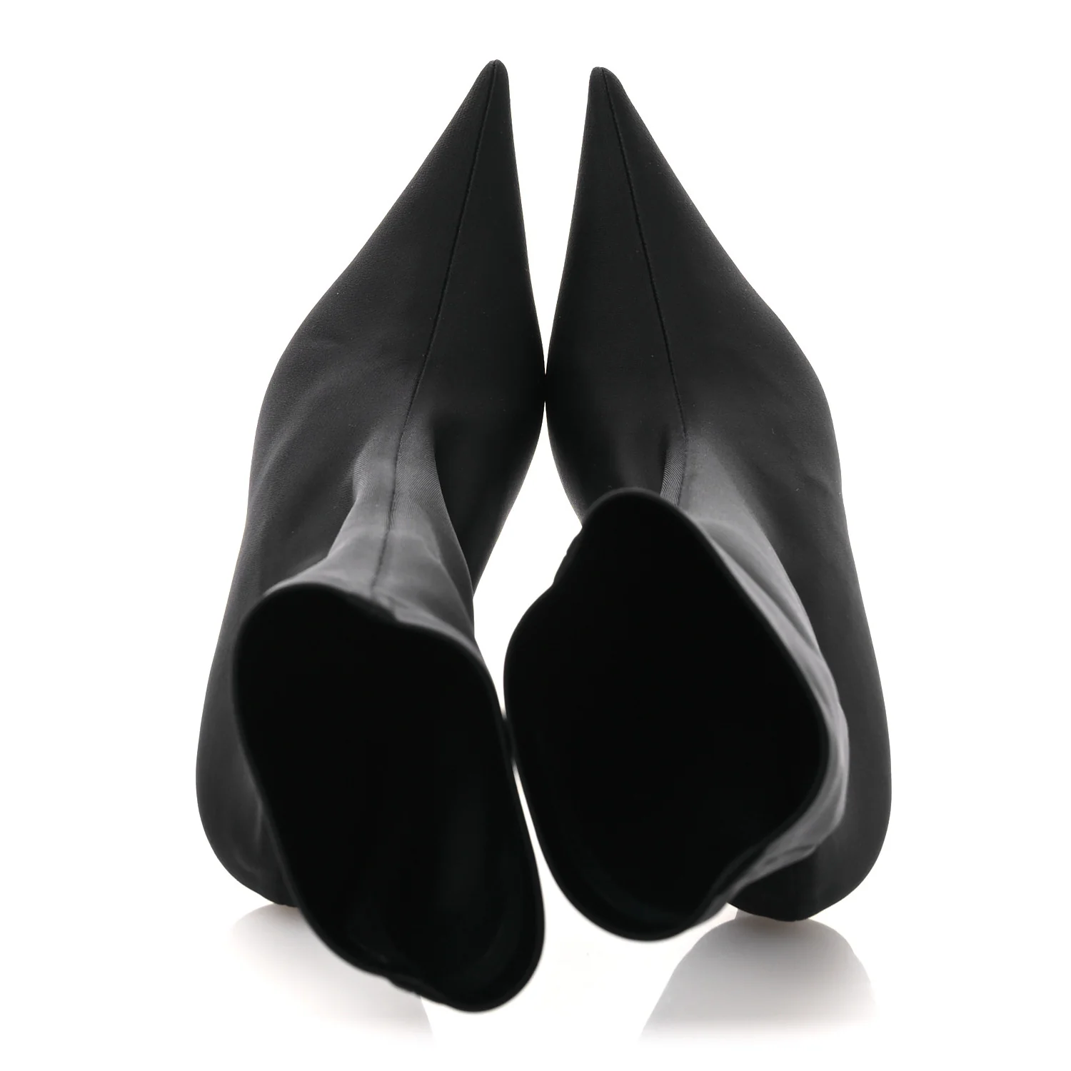 Jersey Crepe Extreme Pointed Toe Knife Booties 36 Black