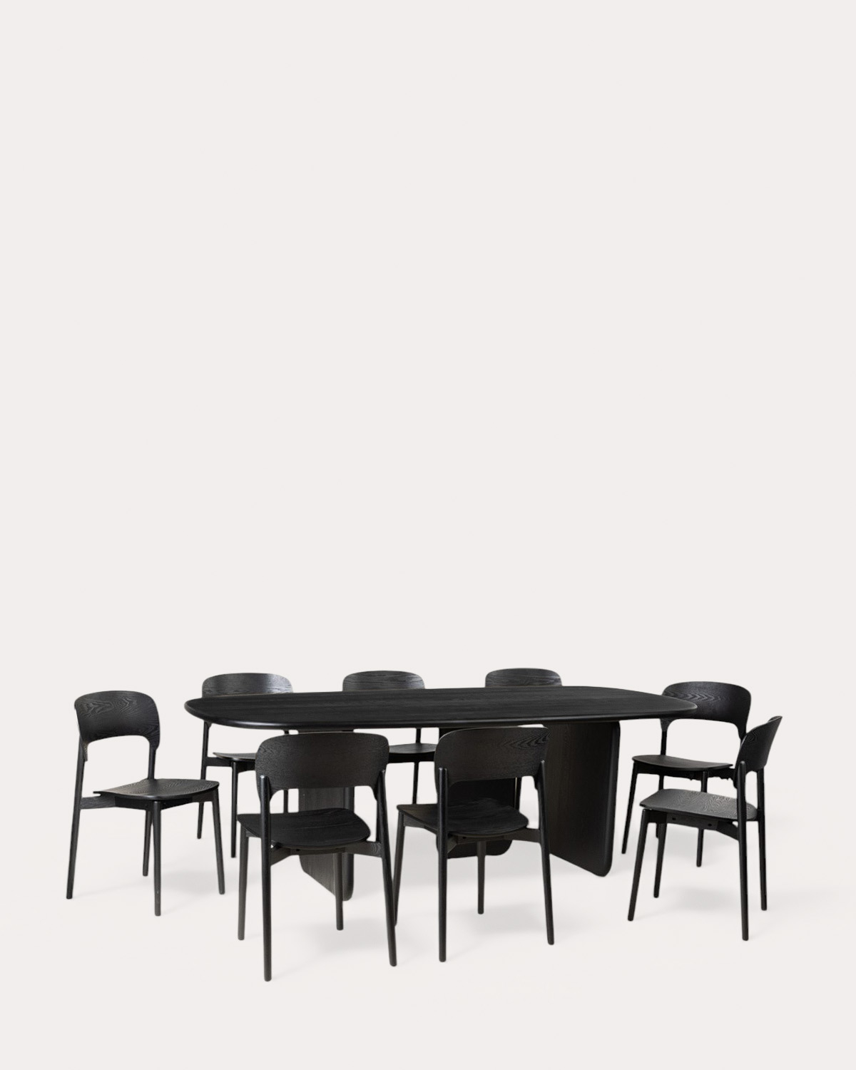 Set Kuroen - Josef - Set de Mesa de Comedor Rectangular (220x110 cm) Kuroen y 8 Sillas de Madera Josef