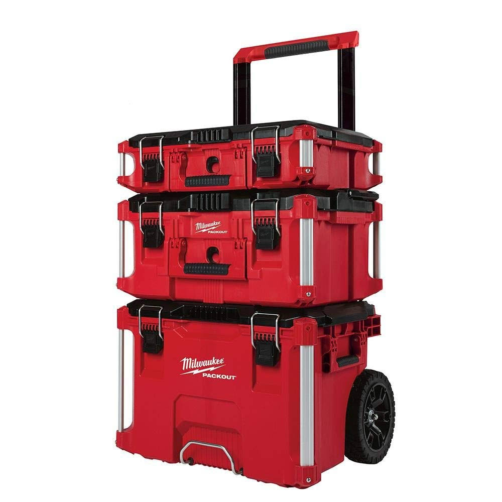 Milwaukee PACKOUT Rolling Modular Stackable Tool Box Storage System Red