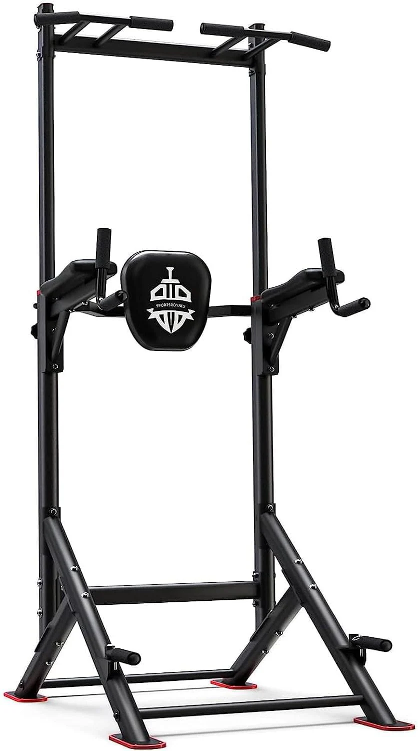 Station de musculation Sportsroyals Power Tower Pulp Up Bar, station d'inclinaison à immersion suspendue stable de 204 kg