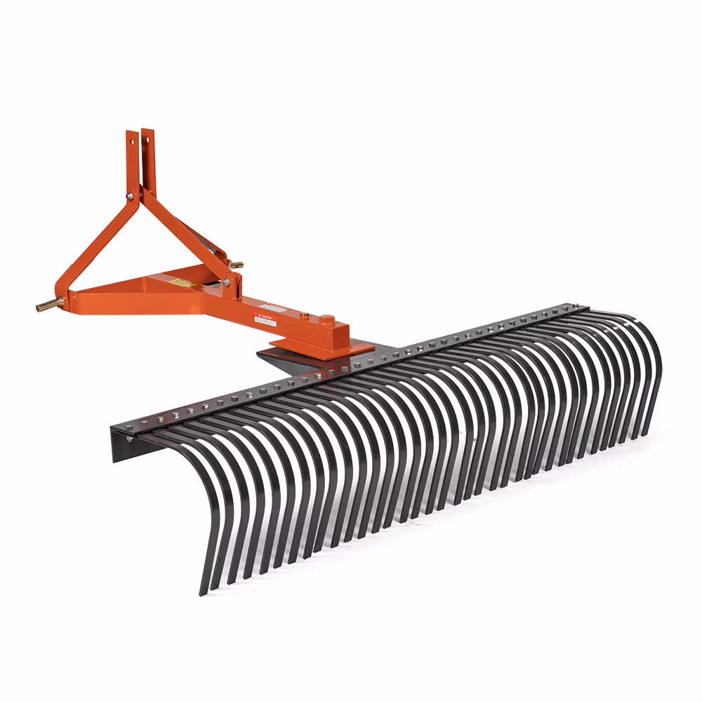 3 Point 5 FT Landscape Rake with Bolt-On Wheels for Compact Tractors, Fits Category 1 Hookup, Tow-Behind Garden Tool, Landscaper, and Grass Comb(5 FT) - Image 5