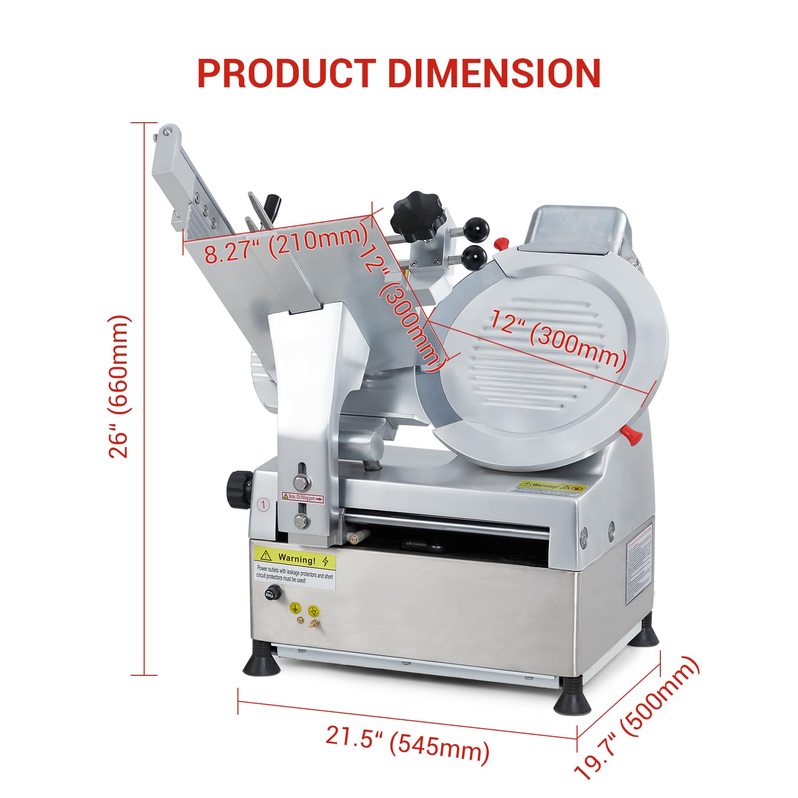 Commercial Meat Slicer with 12.6