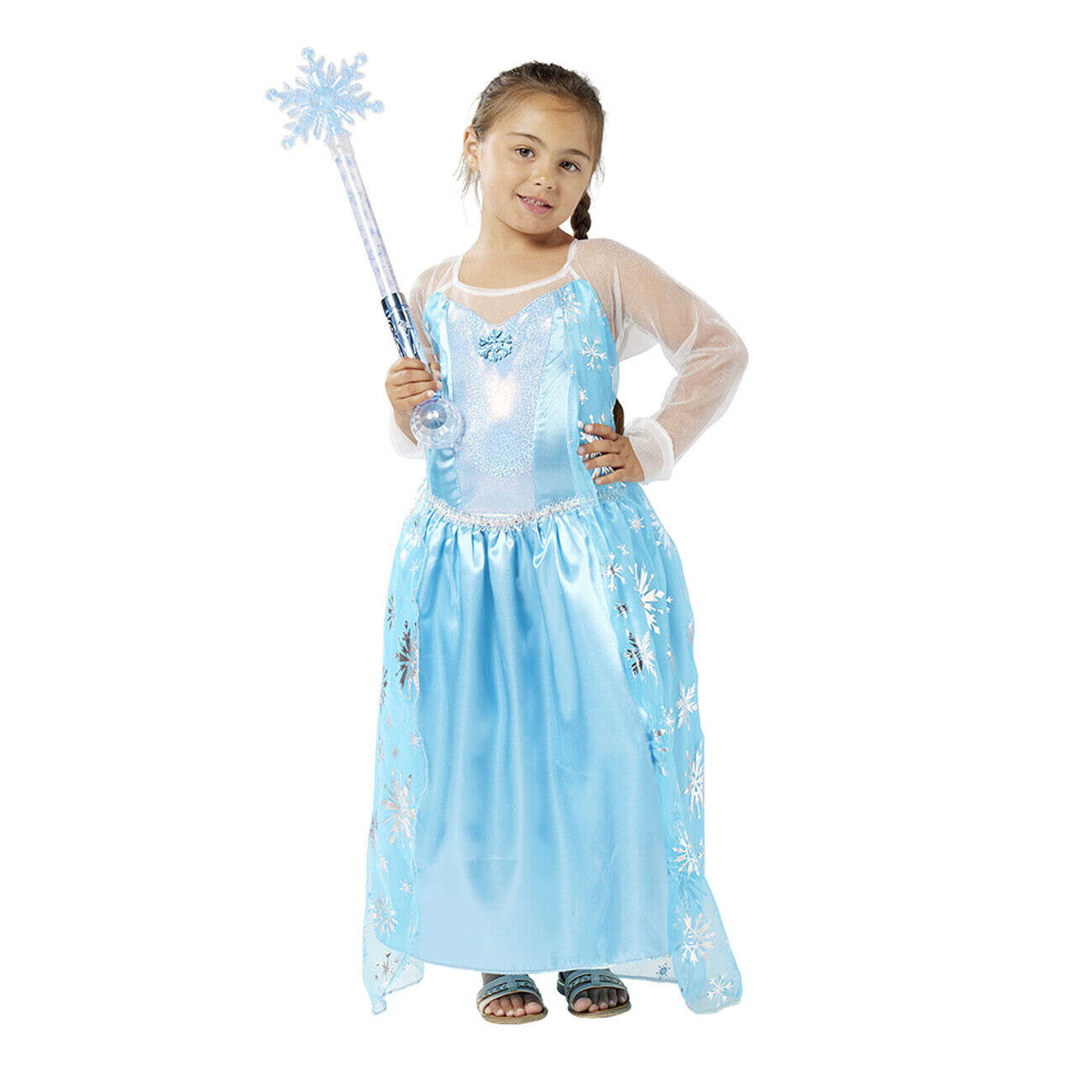 Déguisement Princesse des glaces robe bleu et argenté 4/6 ans