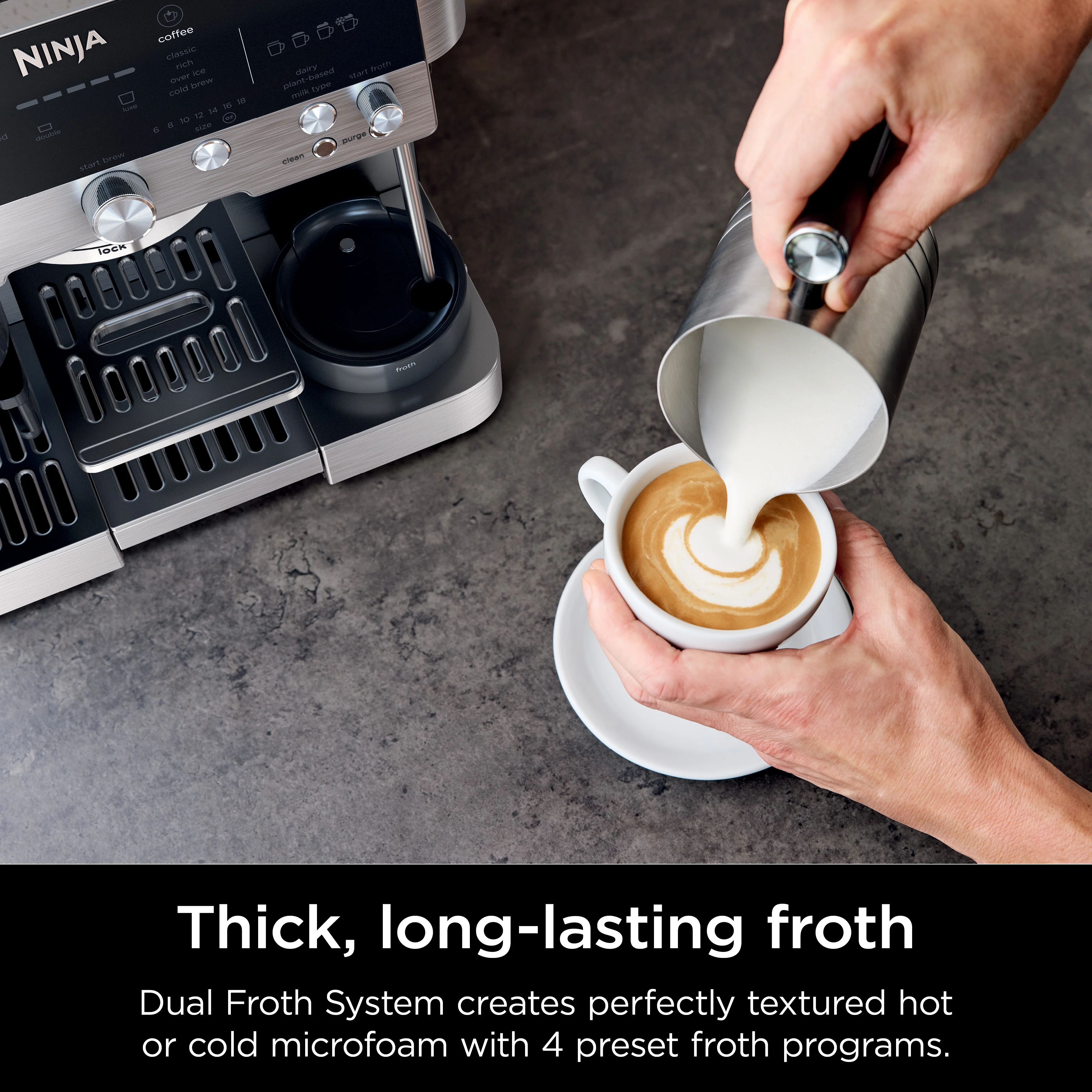 Luxe Cafe Premier Series, Stainless Steel Espresso Machine and Drip Coffee Maker with integrated Coffee Grinder and Milk Frother, ES601(Machine Only) - Image 10