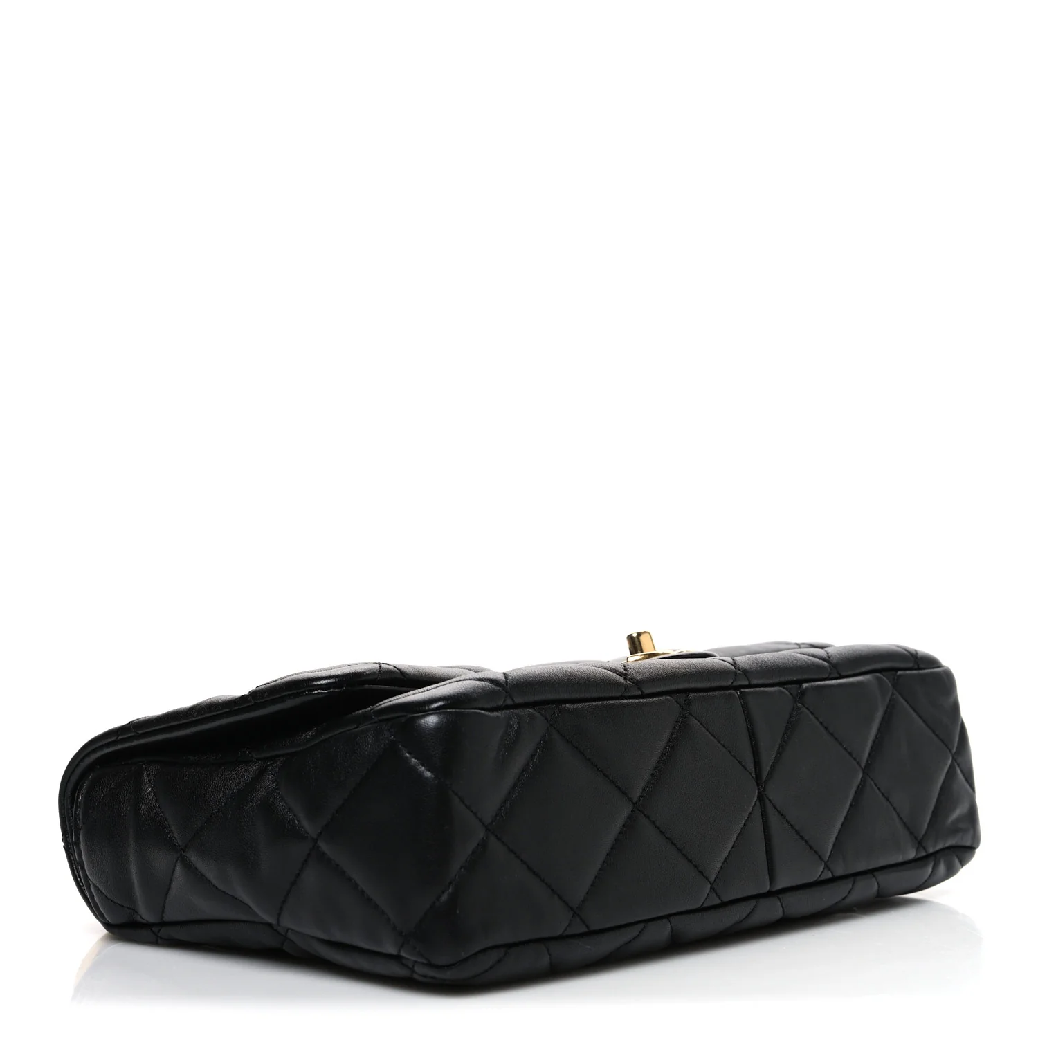 Lambskin Quilted Large CC Funky Town Flap Black