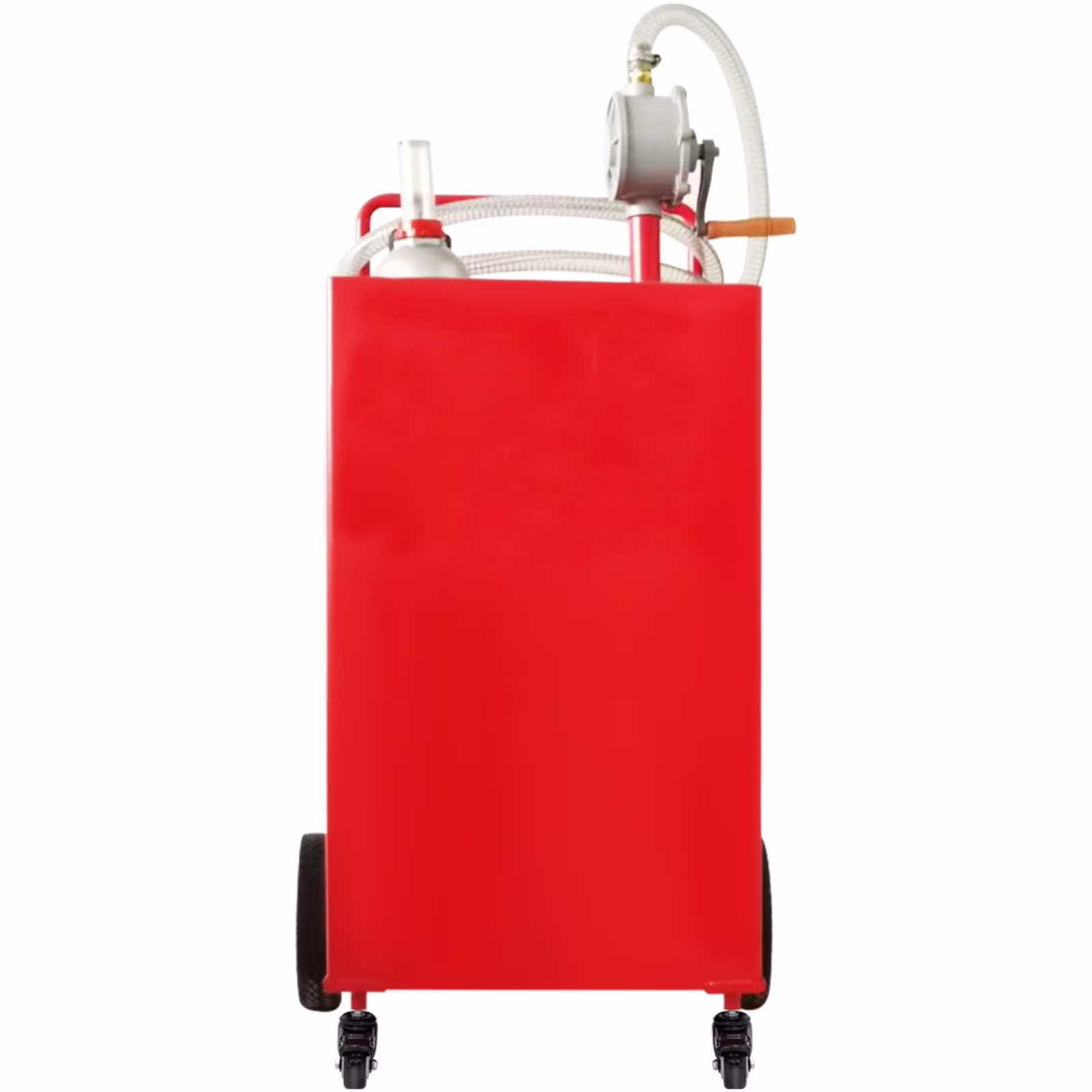 SKYSHALO with Manuel Transfer Pump, 35 Gallon Gas Caddy, Fuel Storage Tank with 4 Wheels, Portable Fuel Caddy Gasoline Diesel Fuel Container for Atvs, Boats