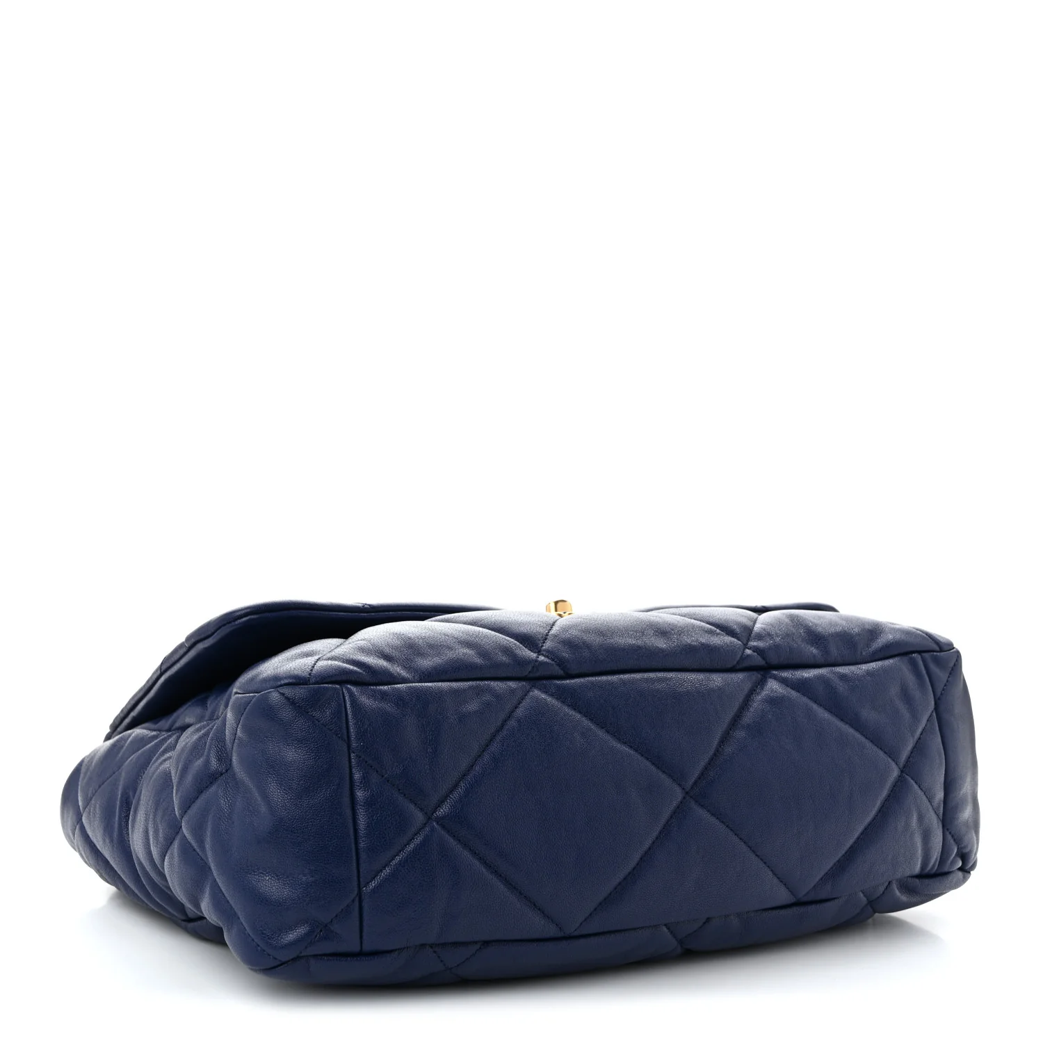 Goatskin Quilted Maxi Chanel 19 Flap Dark Blue