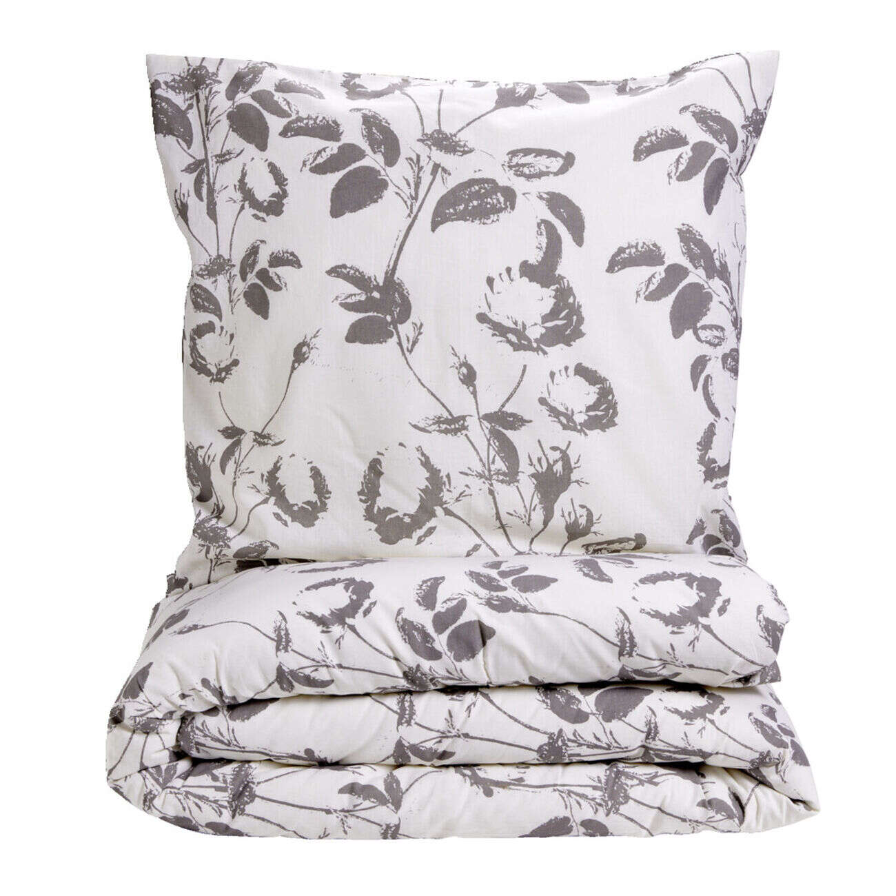 Parure de lit 1 personne 140x200cm coton motif végétal vert - 2 modèles