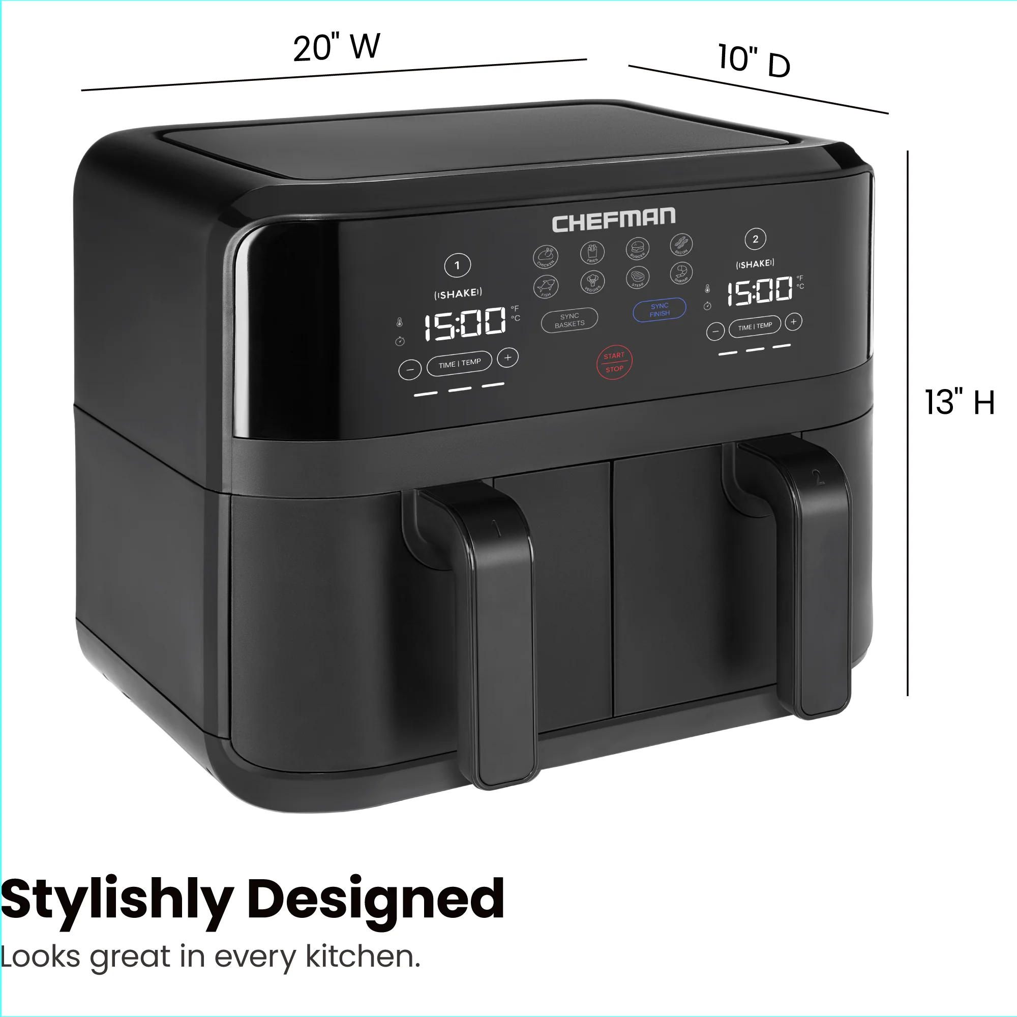 Double-Basket Air Fryer - 9 Quart
