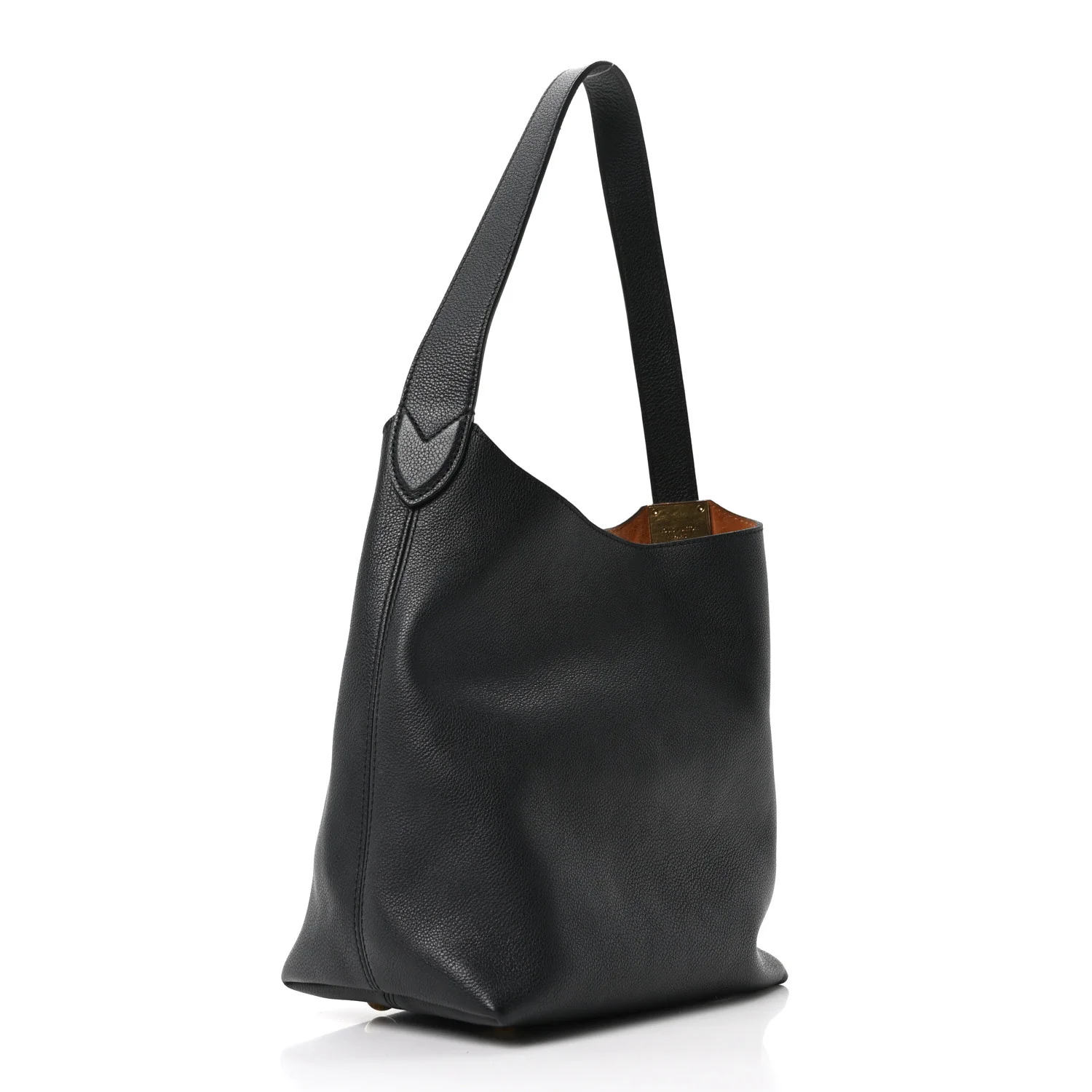 Grained Calfskin Low Key Hobo PM Black