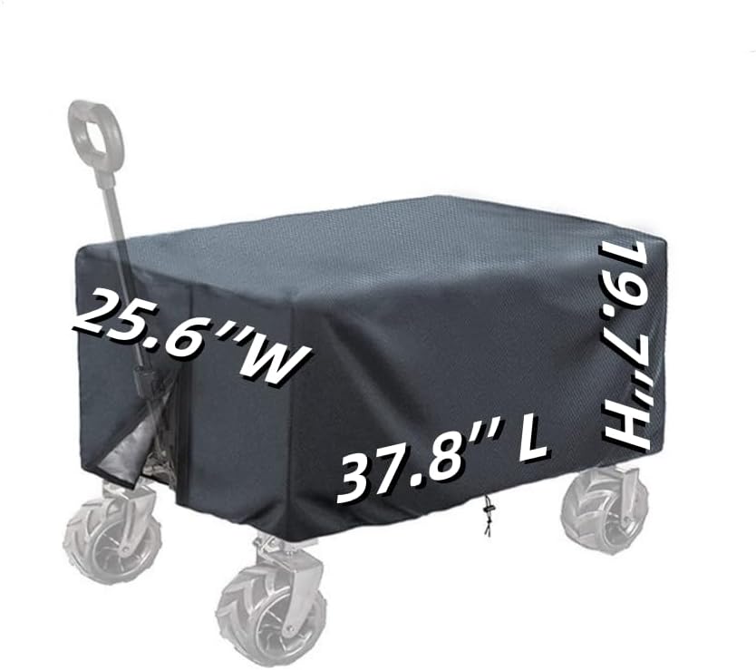 Waterproof Camping Wagon Cover, Rain Cover for Push-Pull Wagon, Rain Cover Canopy for Folding Stroller Trolley Cart Accessories, UV Resistant Cover for Garden Camping Picnic (37.8’’ L*25.6’’W*19.7’’H)