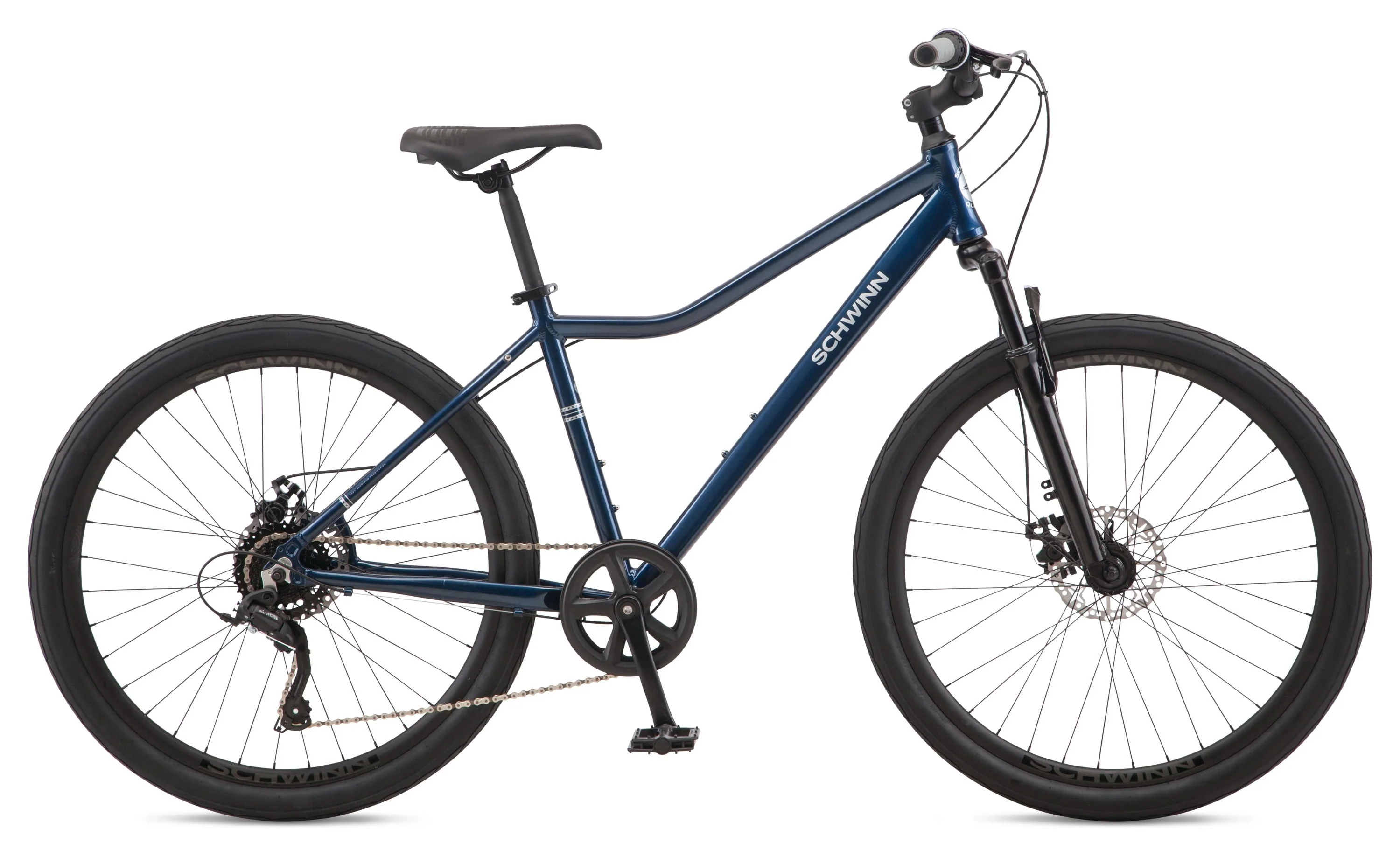 Schwinn Junction 27.5 in Mens Hybrid Bike, 7 Speed Adult Bicycle, Navy