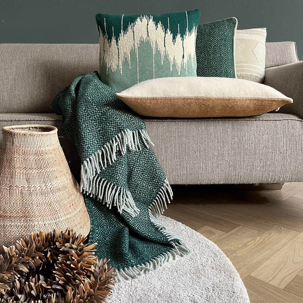 Malagoon Recycled Wool Plaid - Dennengroen