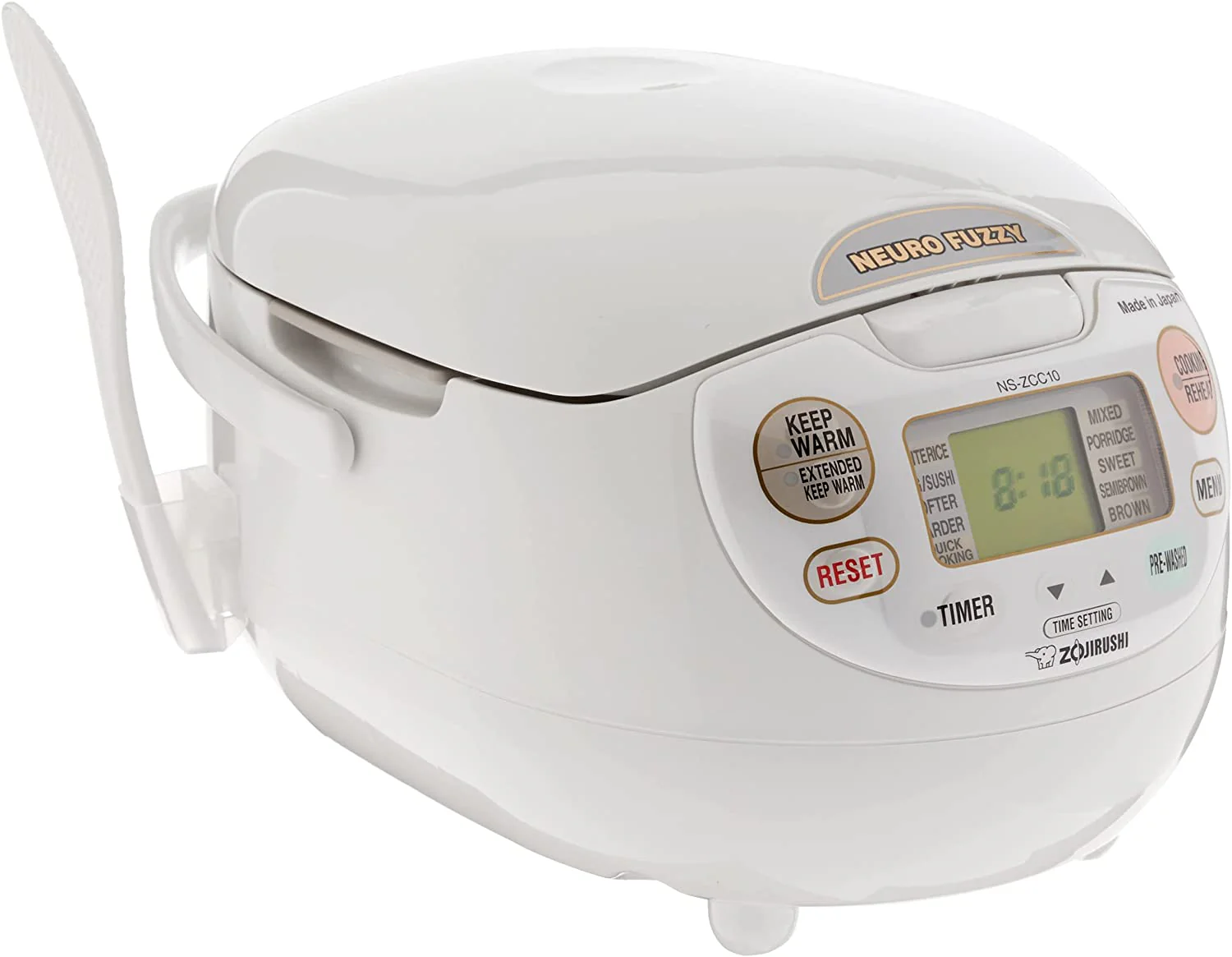 Cuiseur à riz Zojirushi Neuro Fuzzy, fabriqué au Japon, 5,5 tasses, blanc premium