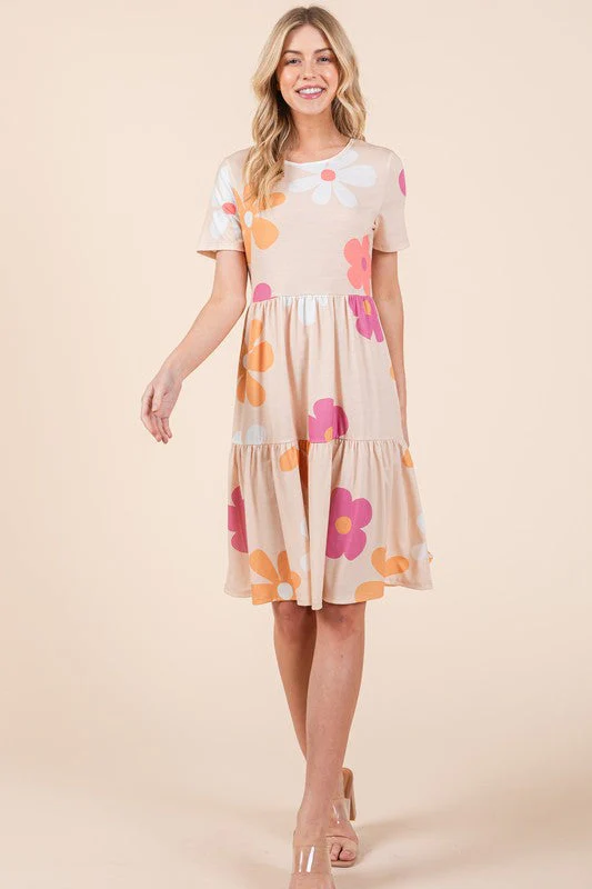 Sophie Paris | Robe à volants Bombom Floral avec col rond