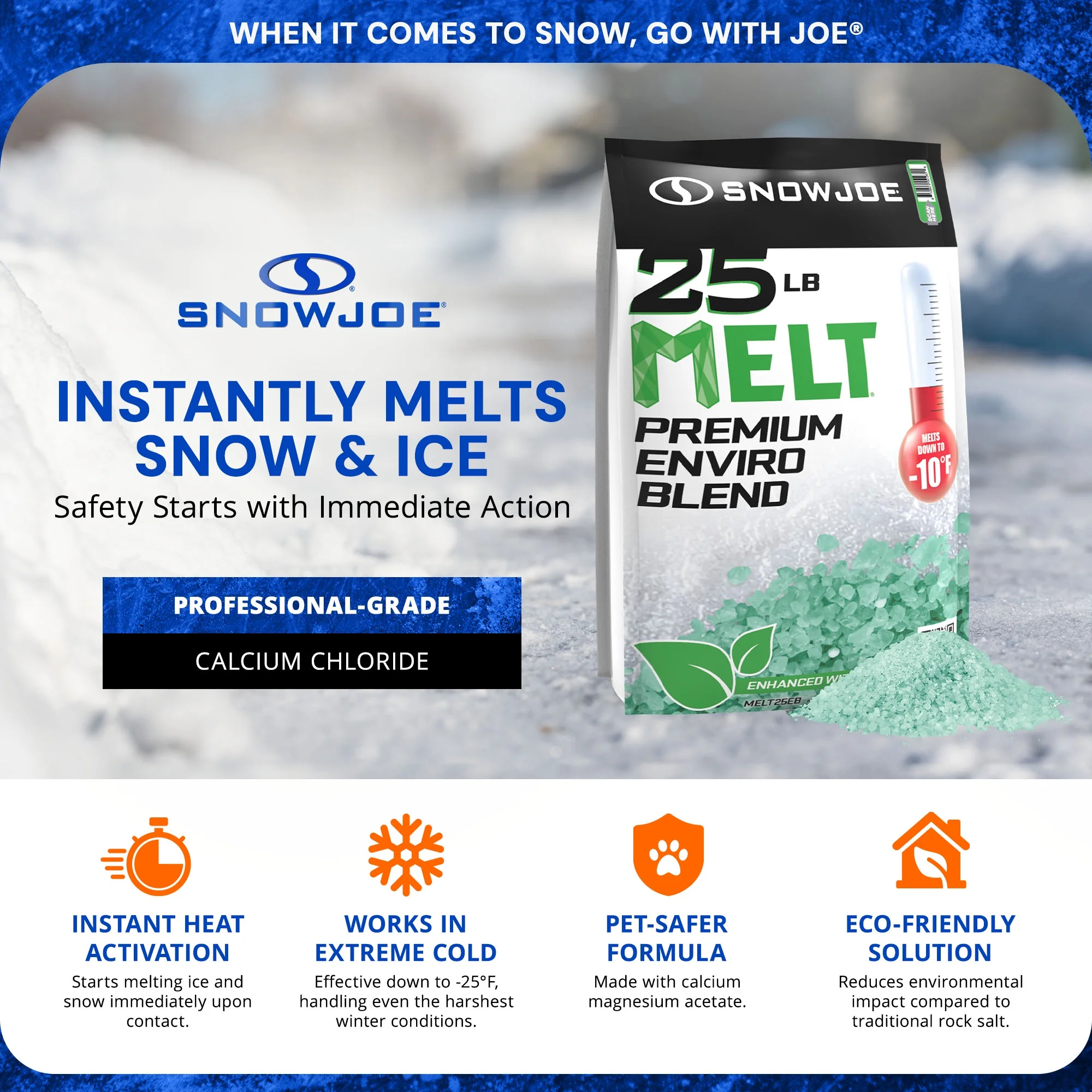 Electric Snow Thrower Bundled with Snow Broom Ice Melt Pellets - Image 7